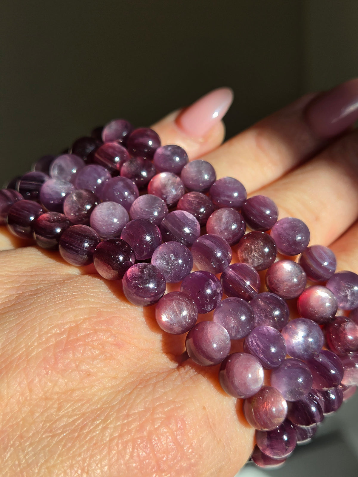 Dark Purple Lepidolite bracelet | 8mm