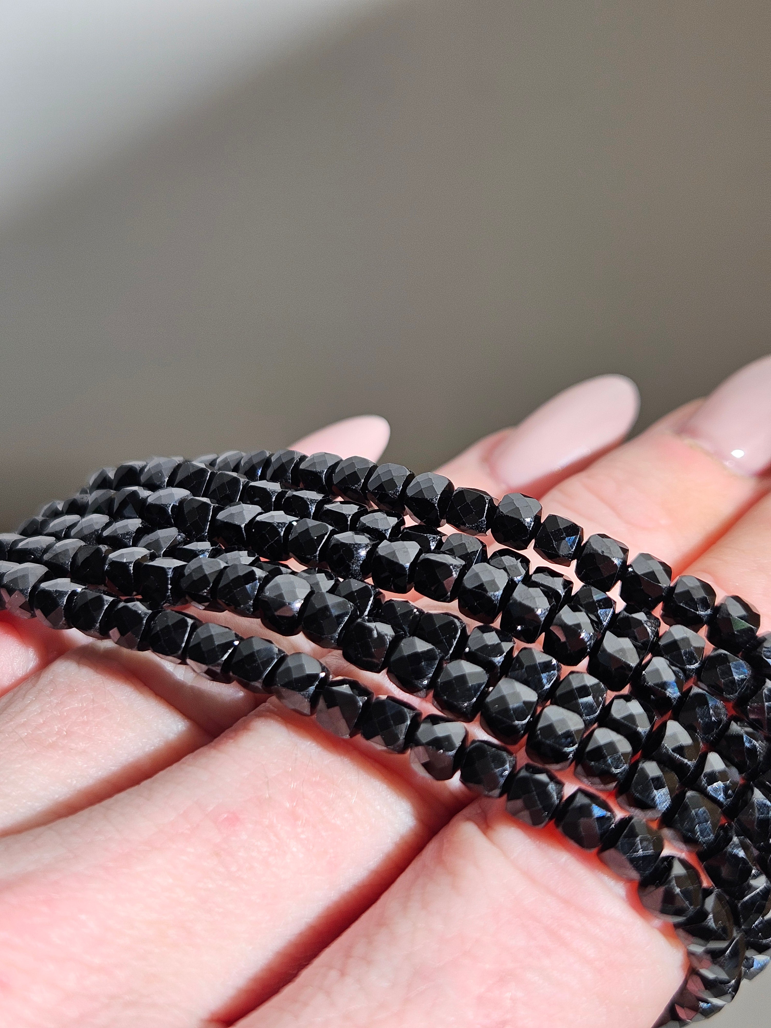 Black Spinel Bracelet | 5mm faceted