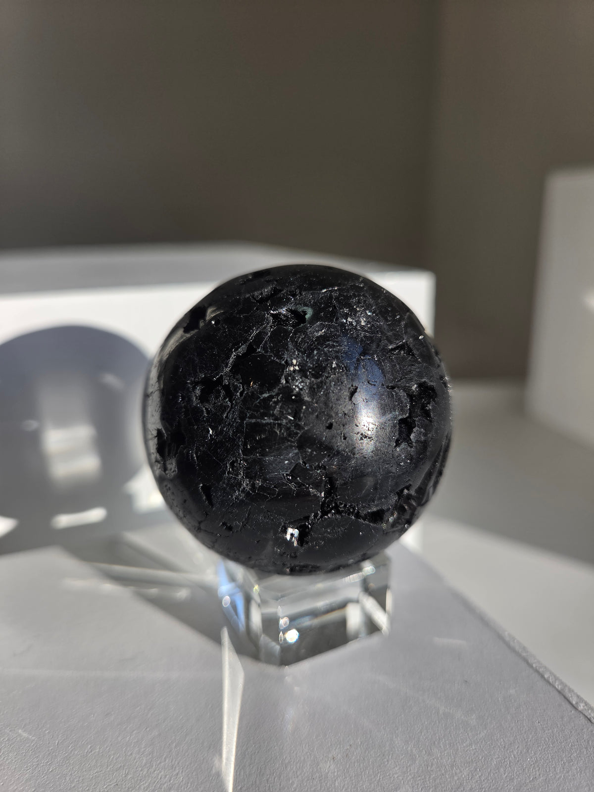 Fibrous Black Tourmaline Sphere 003
