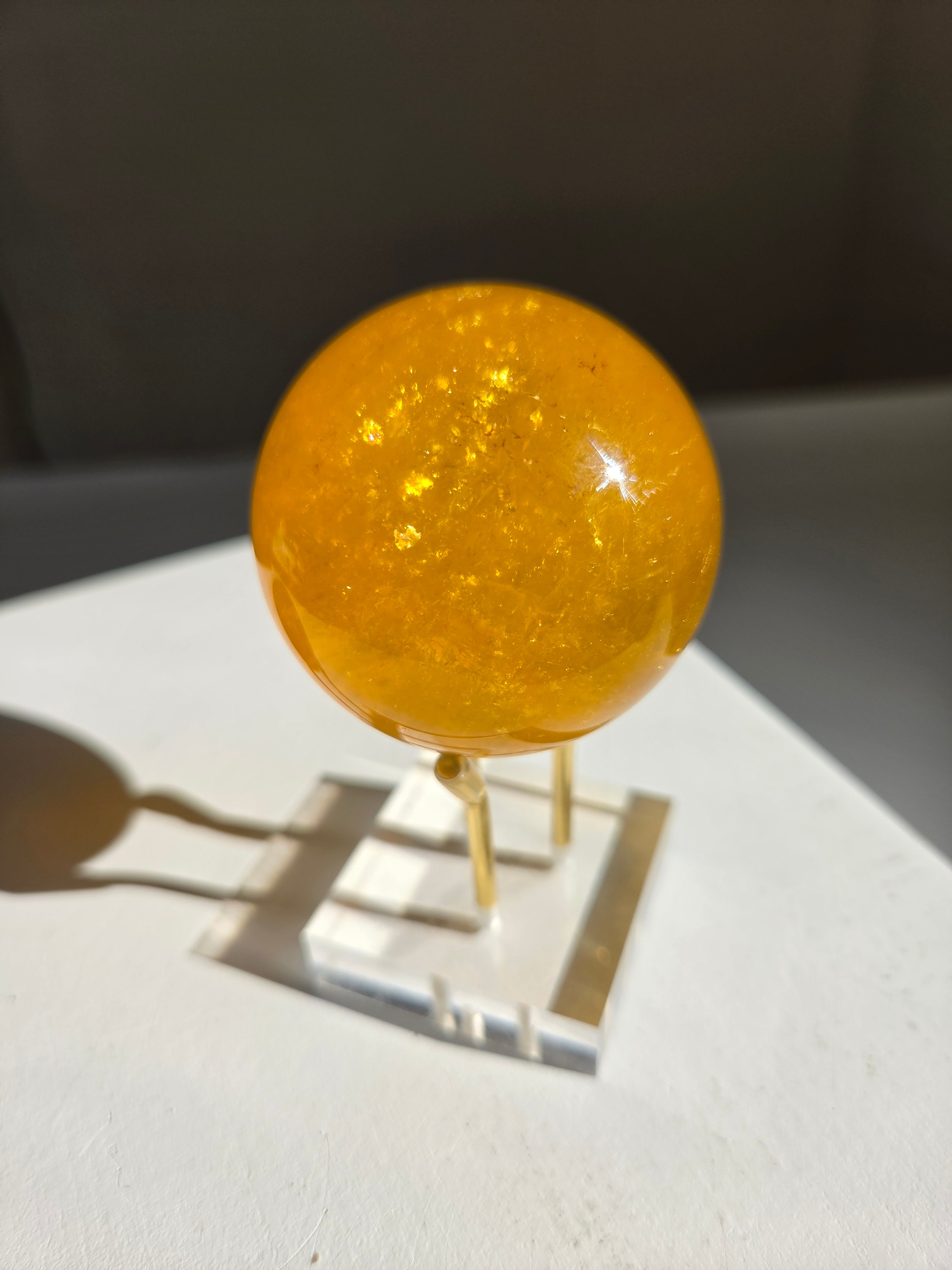 Yellow Fluorite x Mica Sphere 005