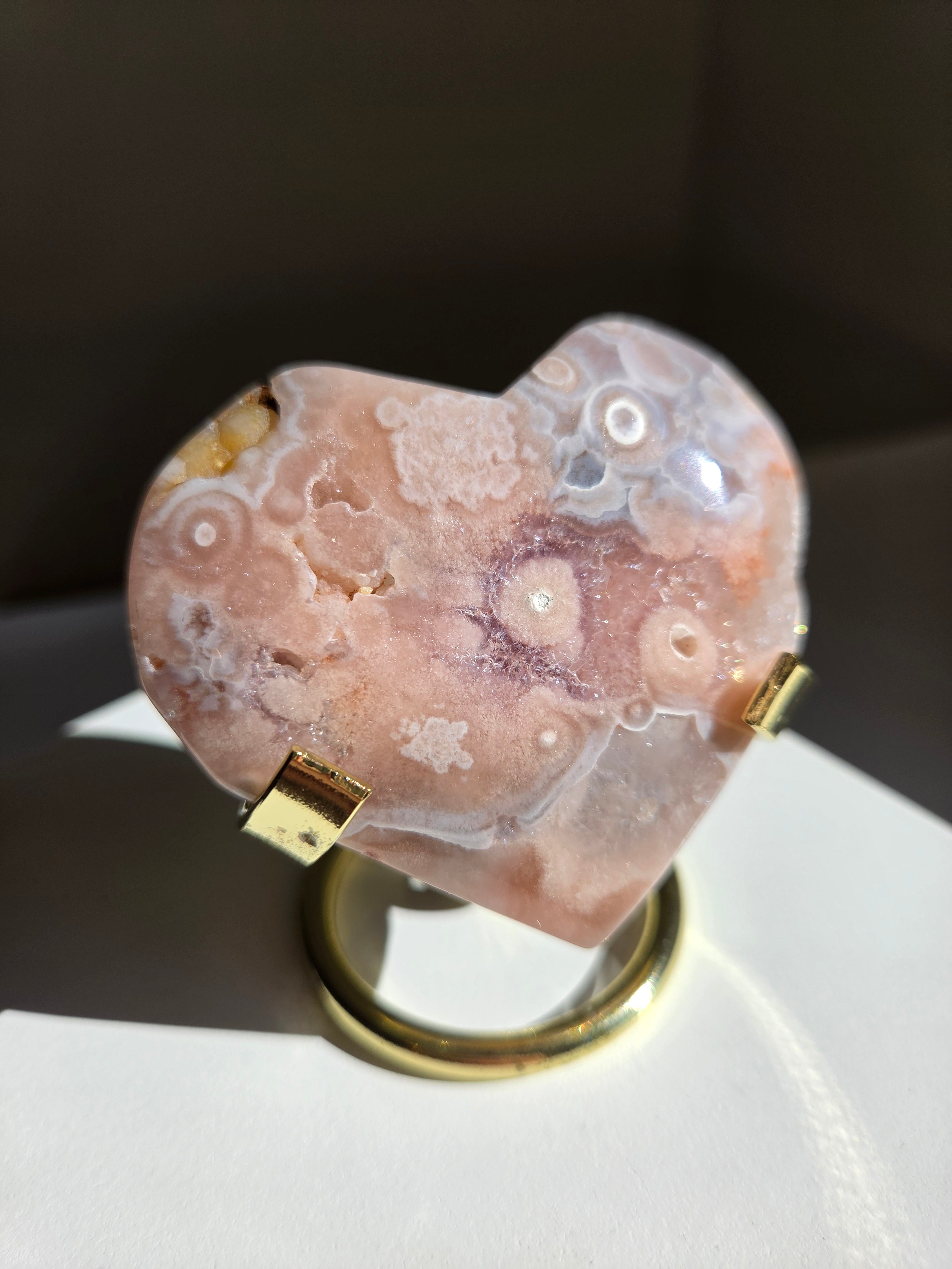 Flower Agate Heart 003
