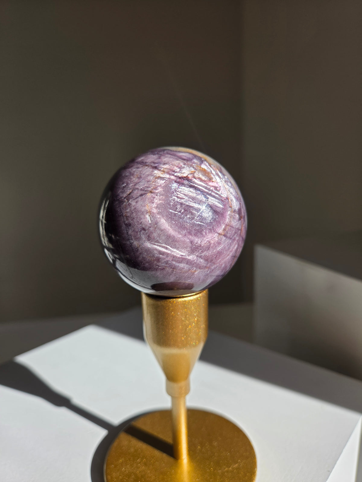 Gem Lepidolite Sphere 001