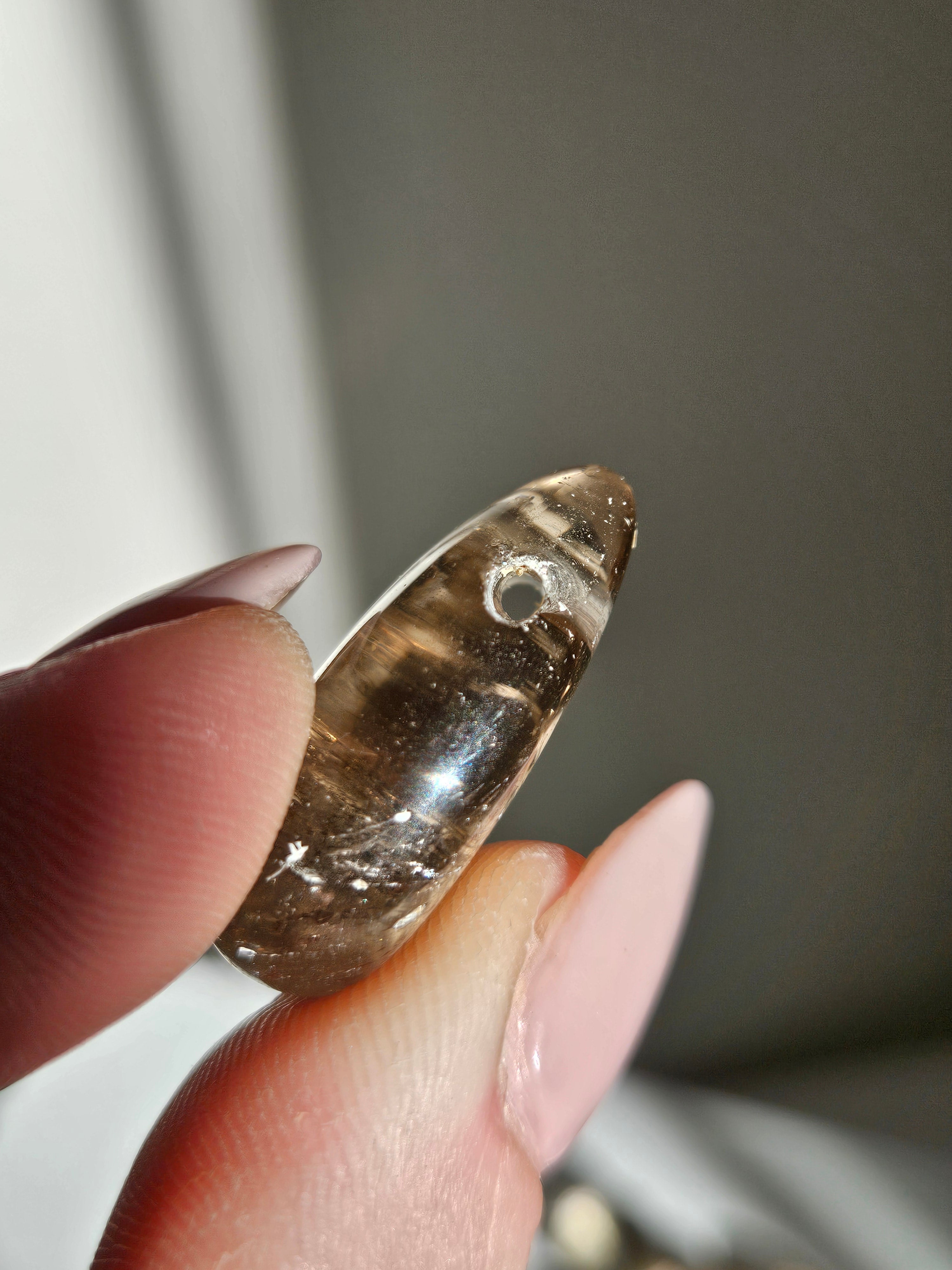 Smoky Quartz Mini Teardrop | drilled hole