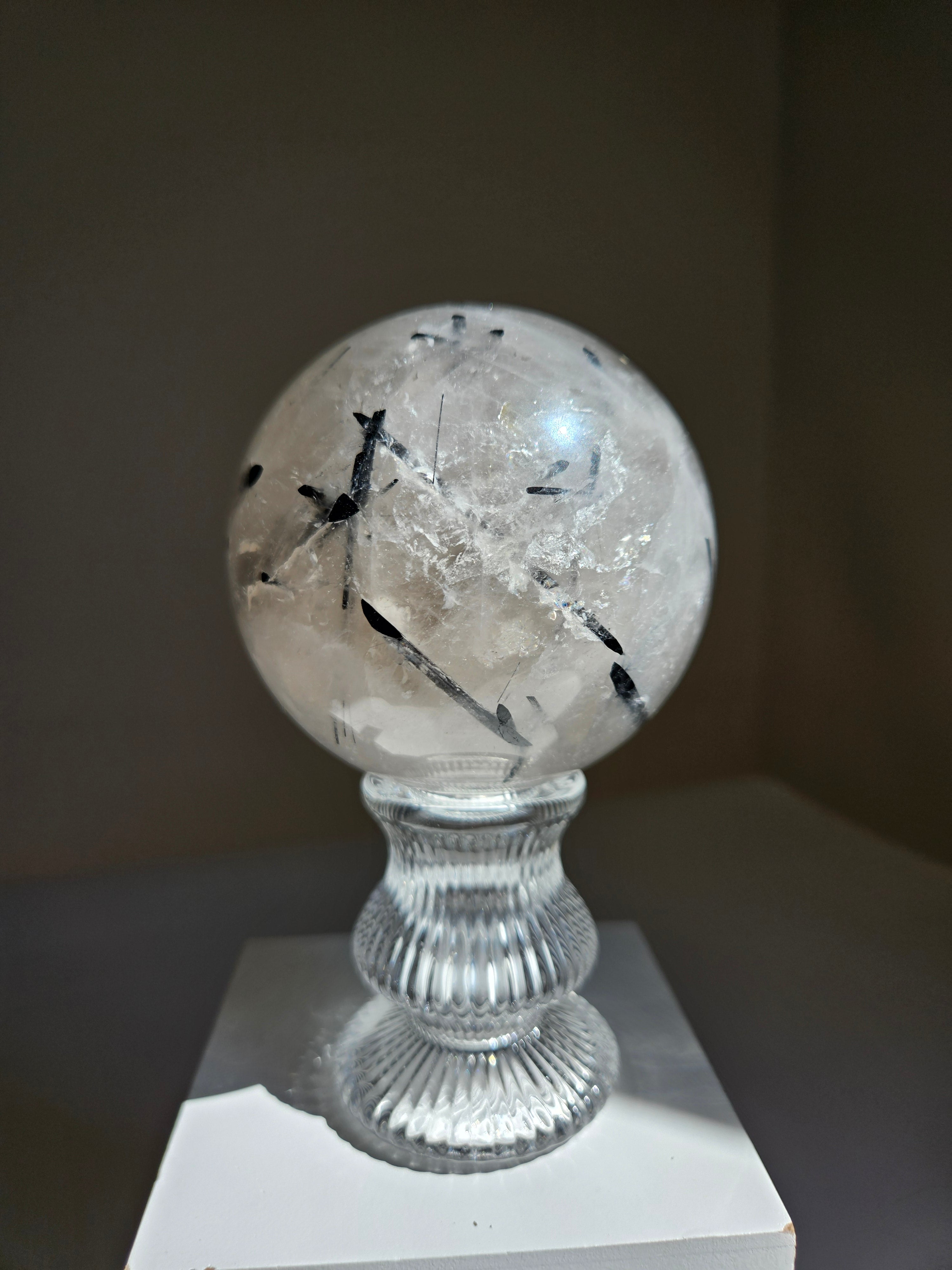 Tourmaline in Quartz Sphere 005