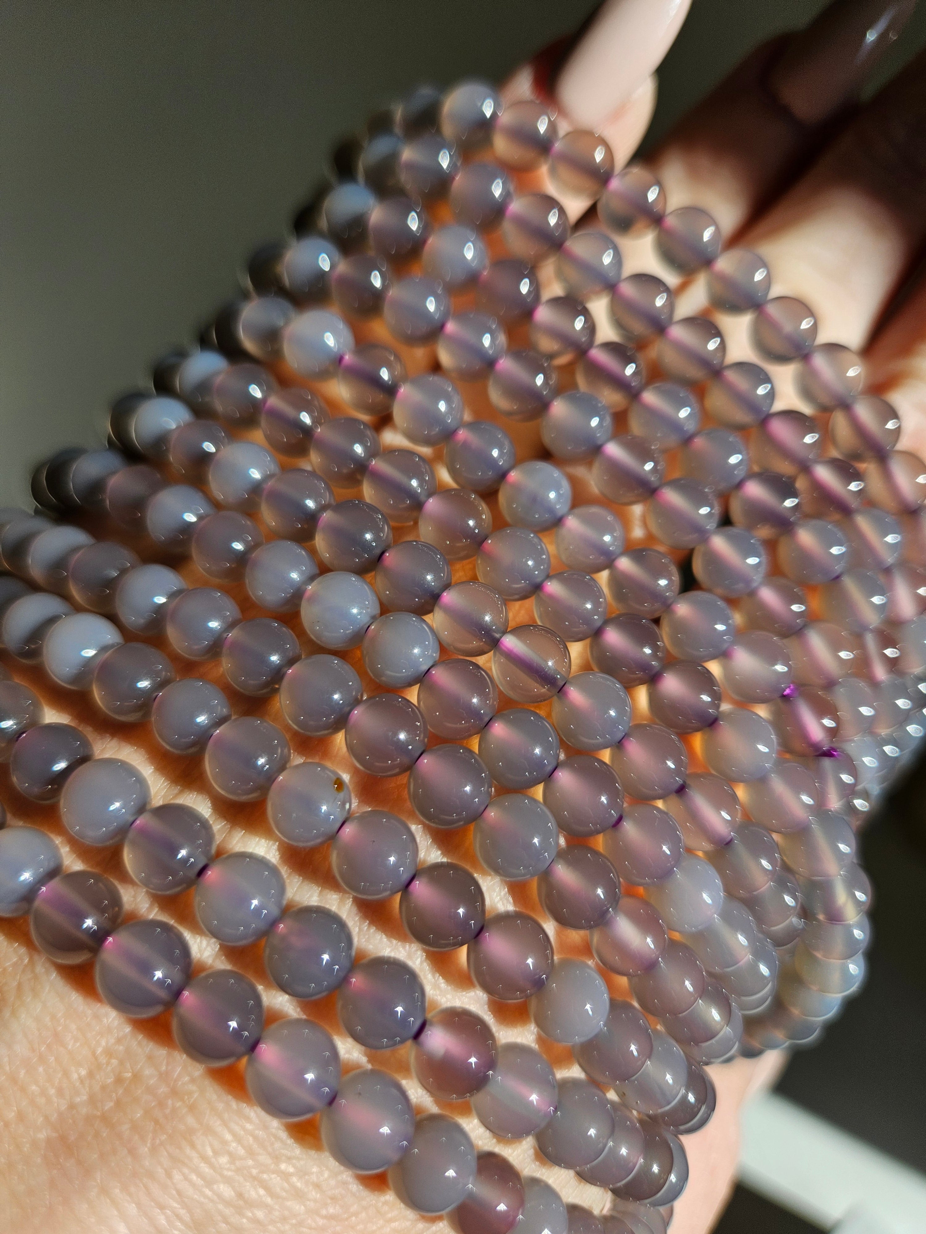 Purple Chalcedony 3 wrap bracelet | 7mm