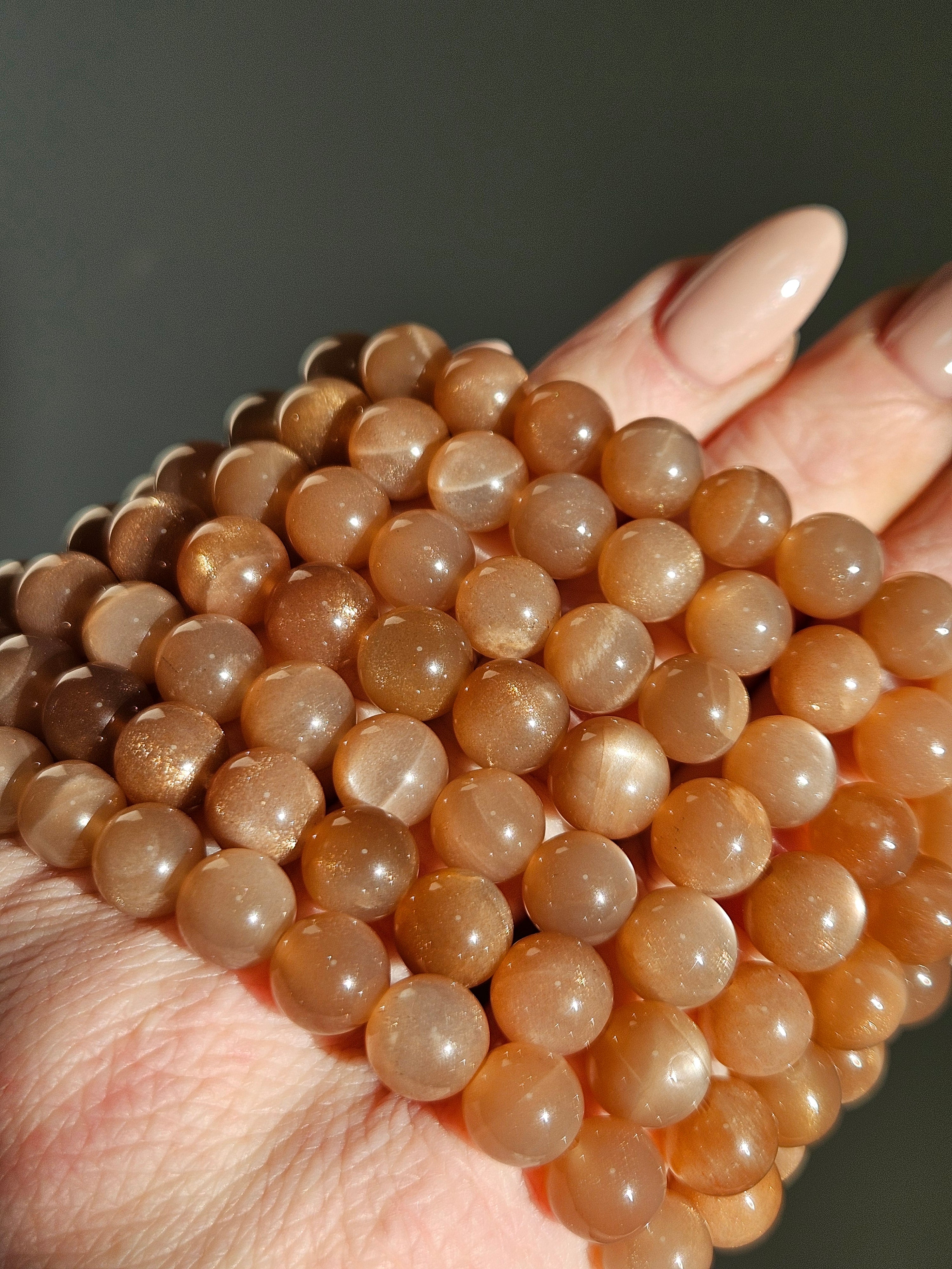 Peach Moonstone bracelet | 9mm