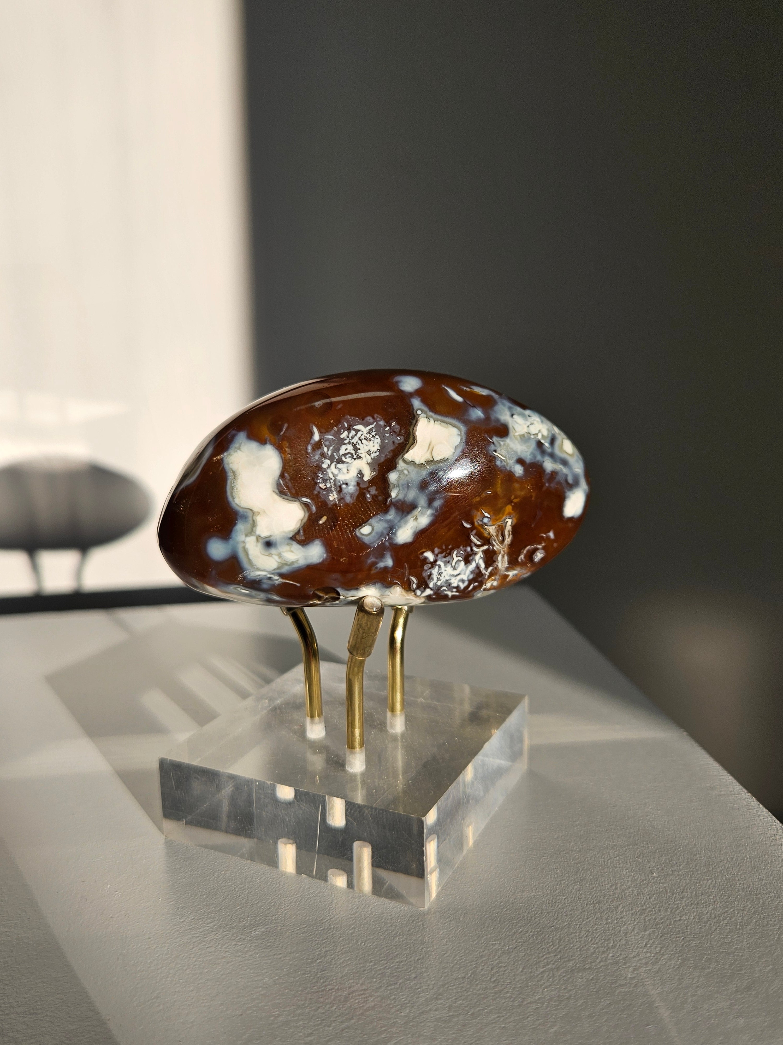 Orca agate x Carnelian Freeform 013