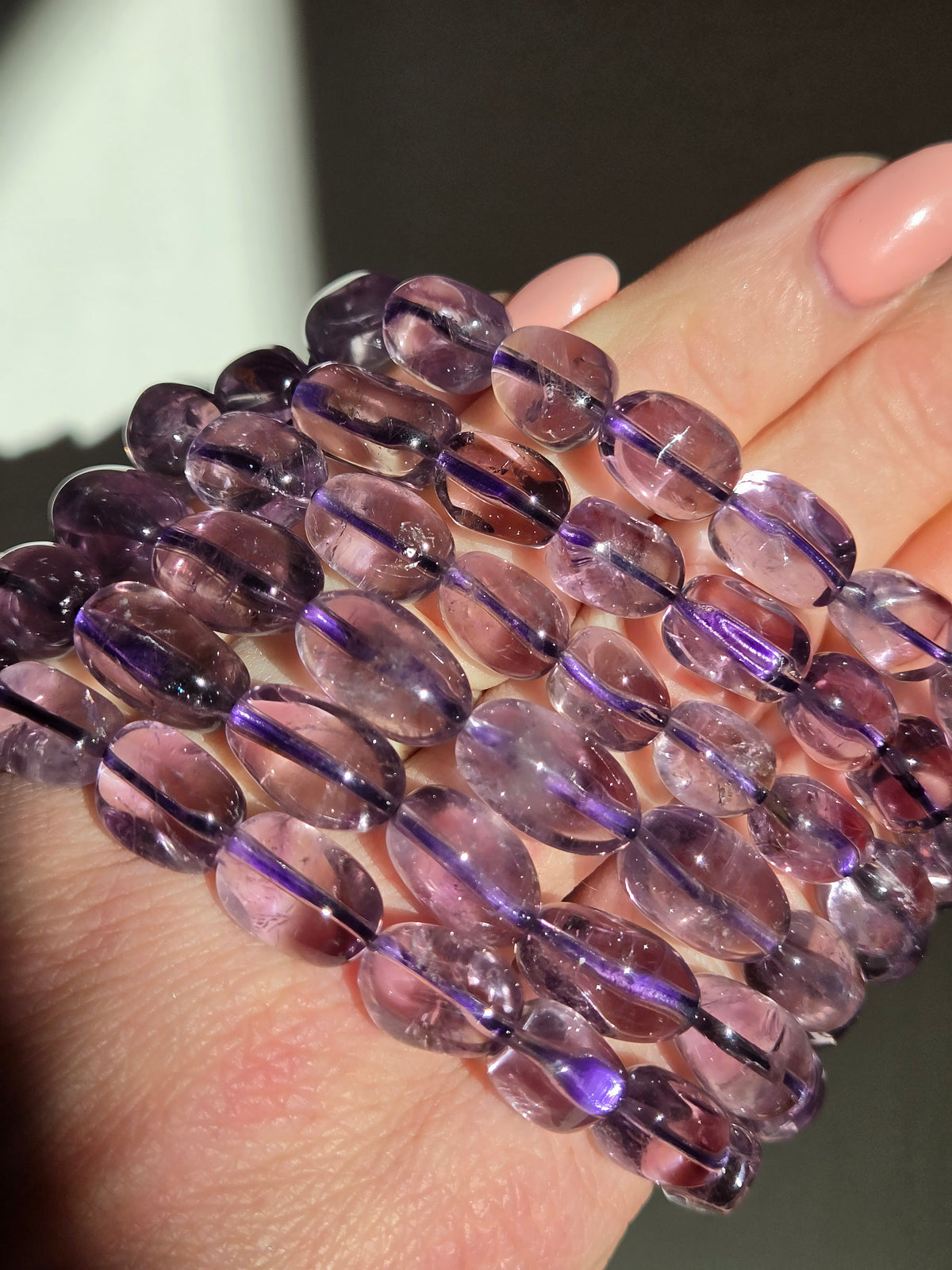 Amethyst Bracelet | oval beads