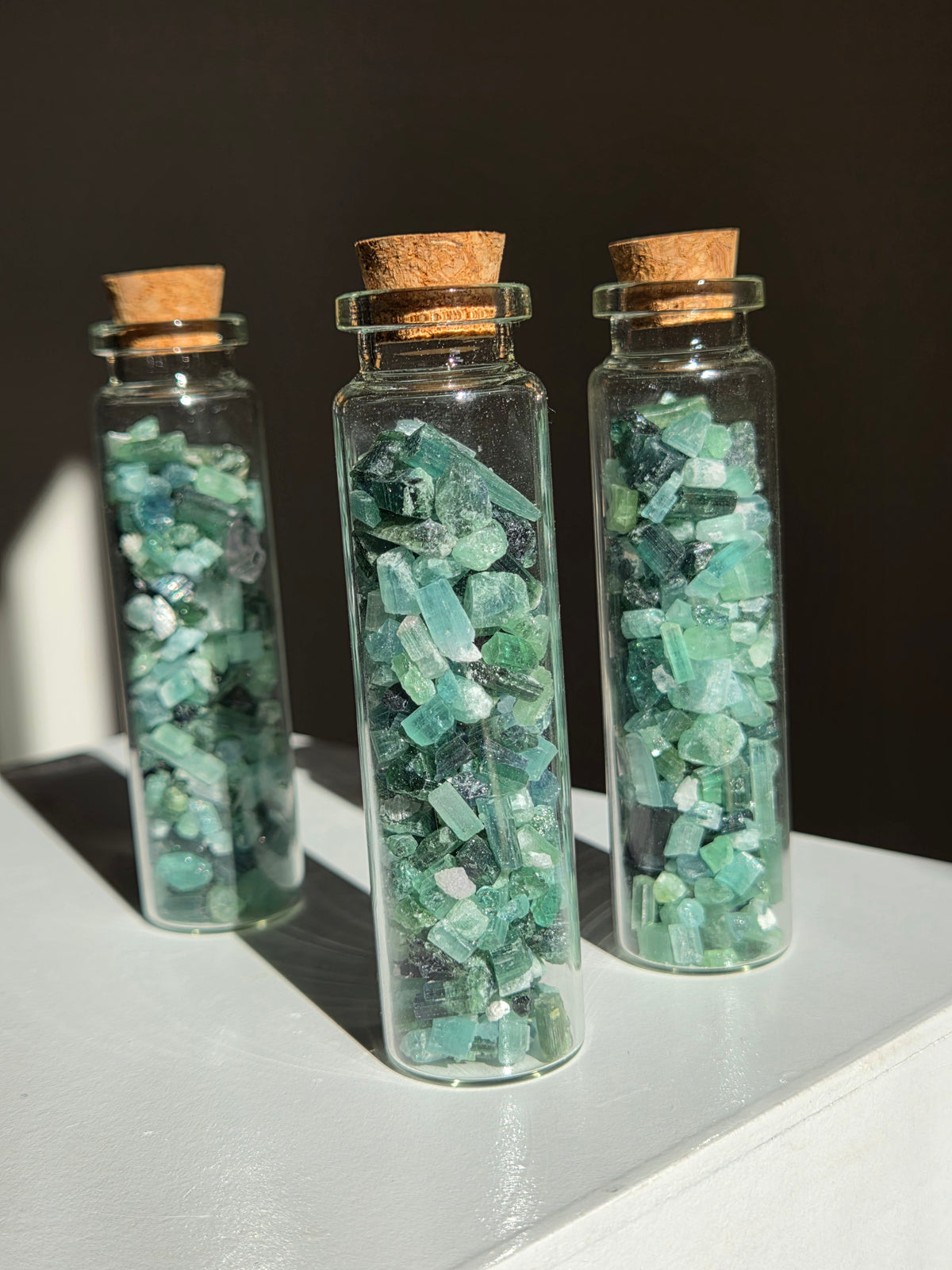 Teal Tourmaline Chip Vial