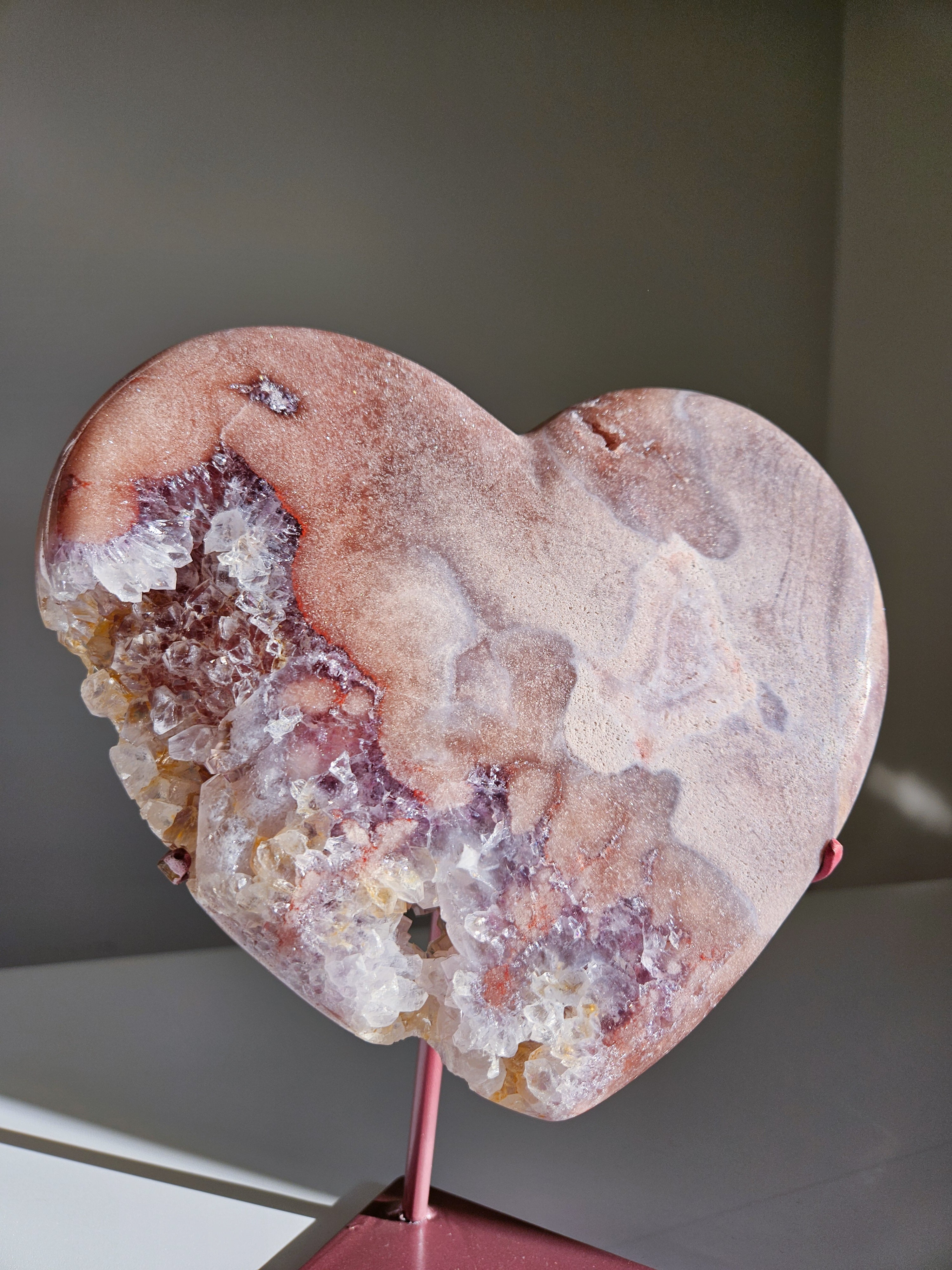 Pink Amethyst Statement Heart