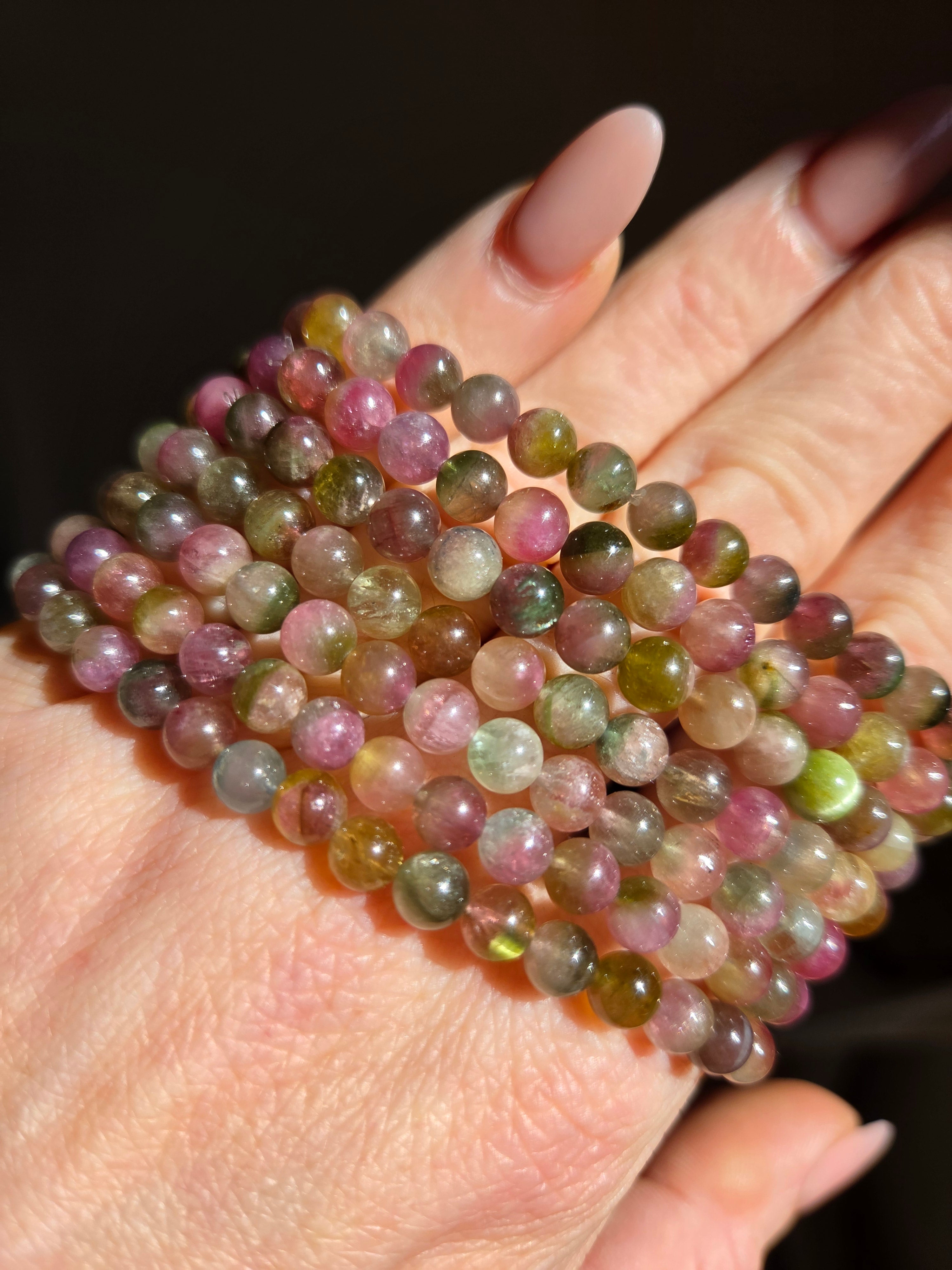 Watermelon tourmaline Bracelet | 6mm