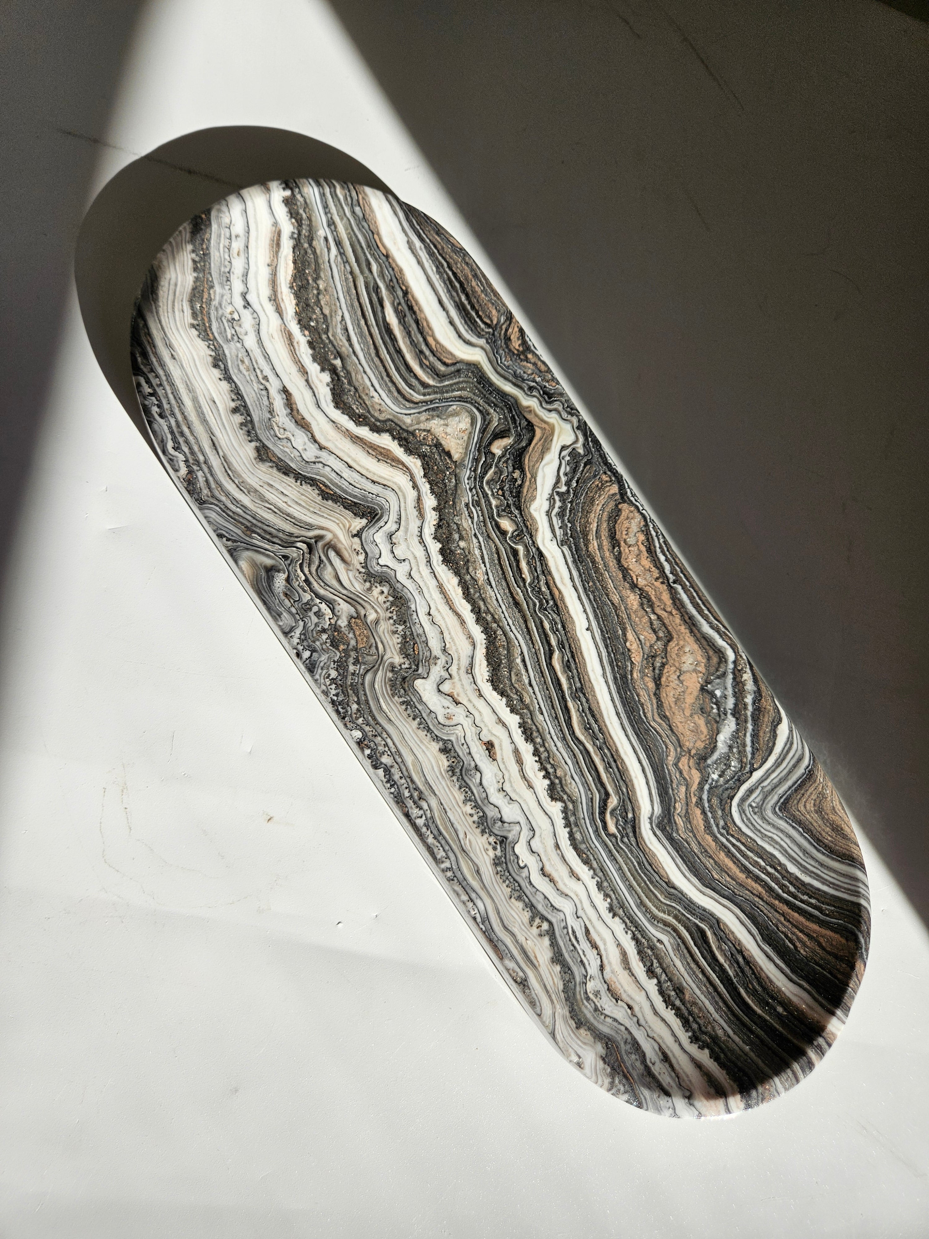 Banded Calcite Oval Dish