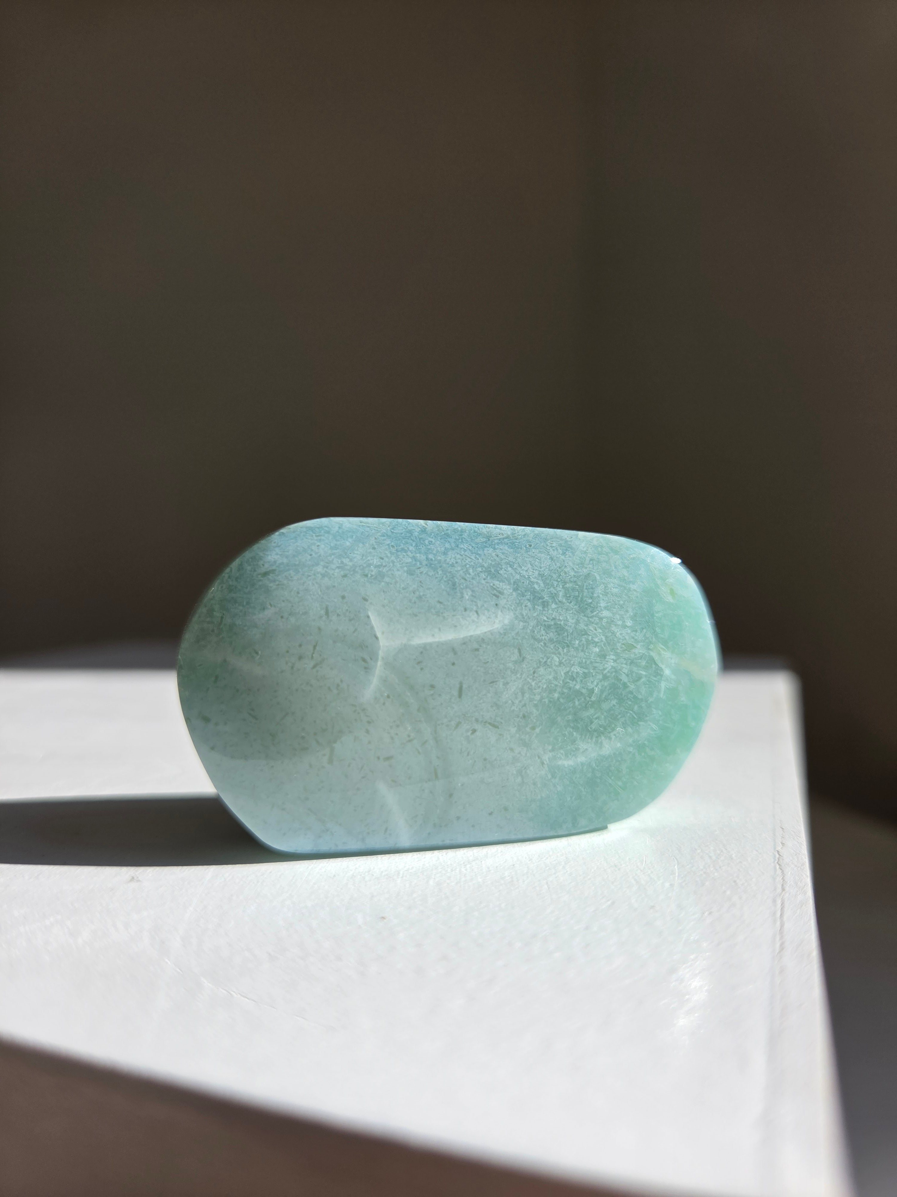 Green Flower Agate Palmstone 003