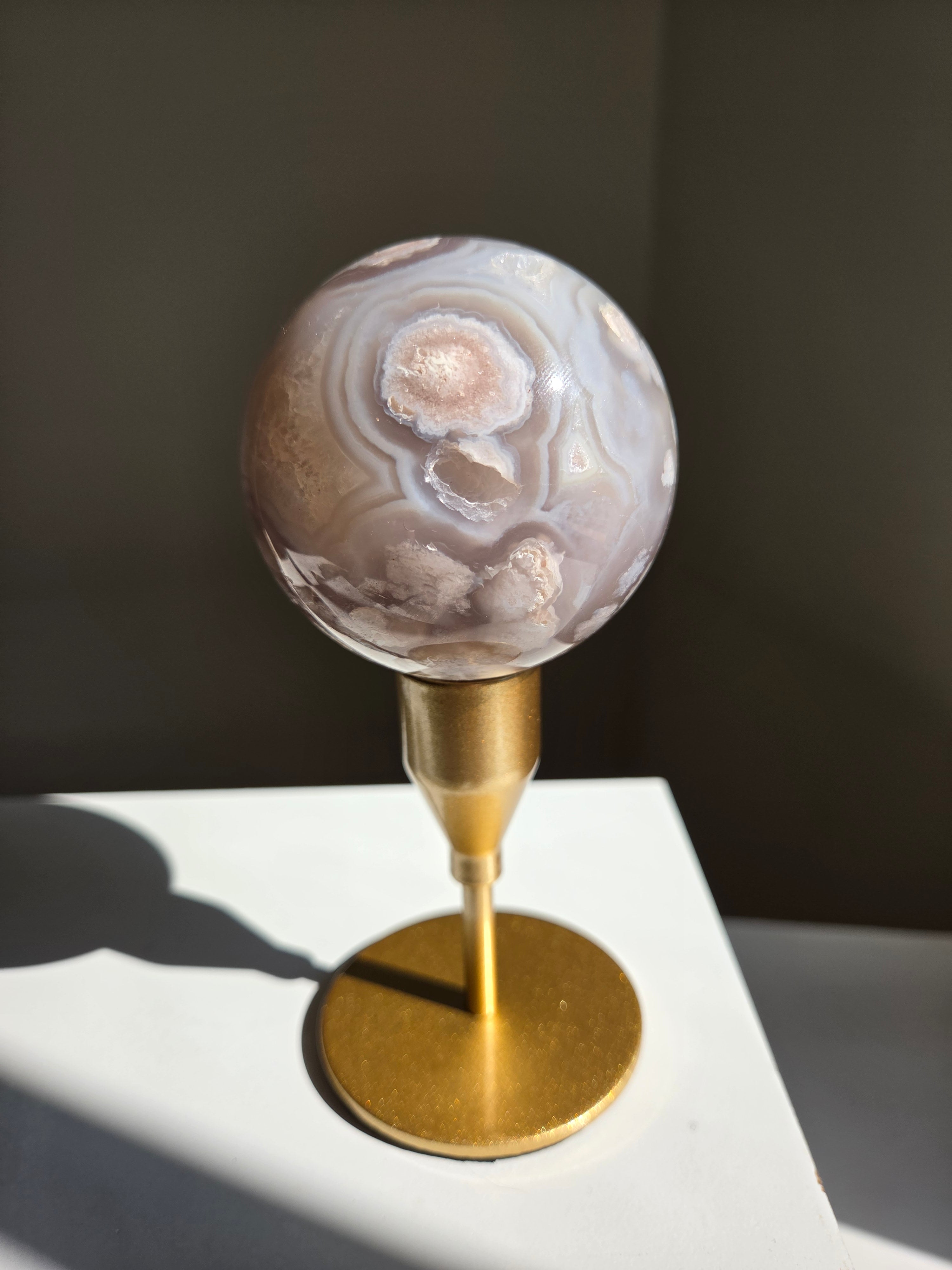 Flower Agate Sphere 002