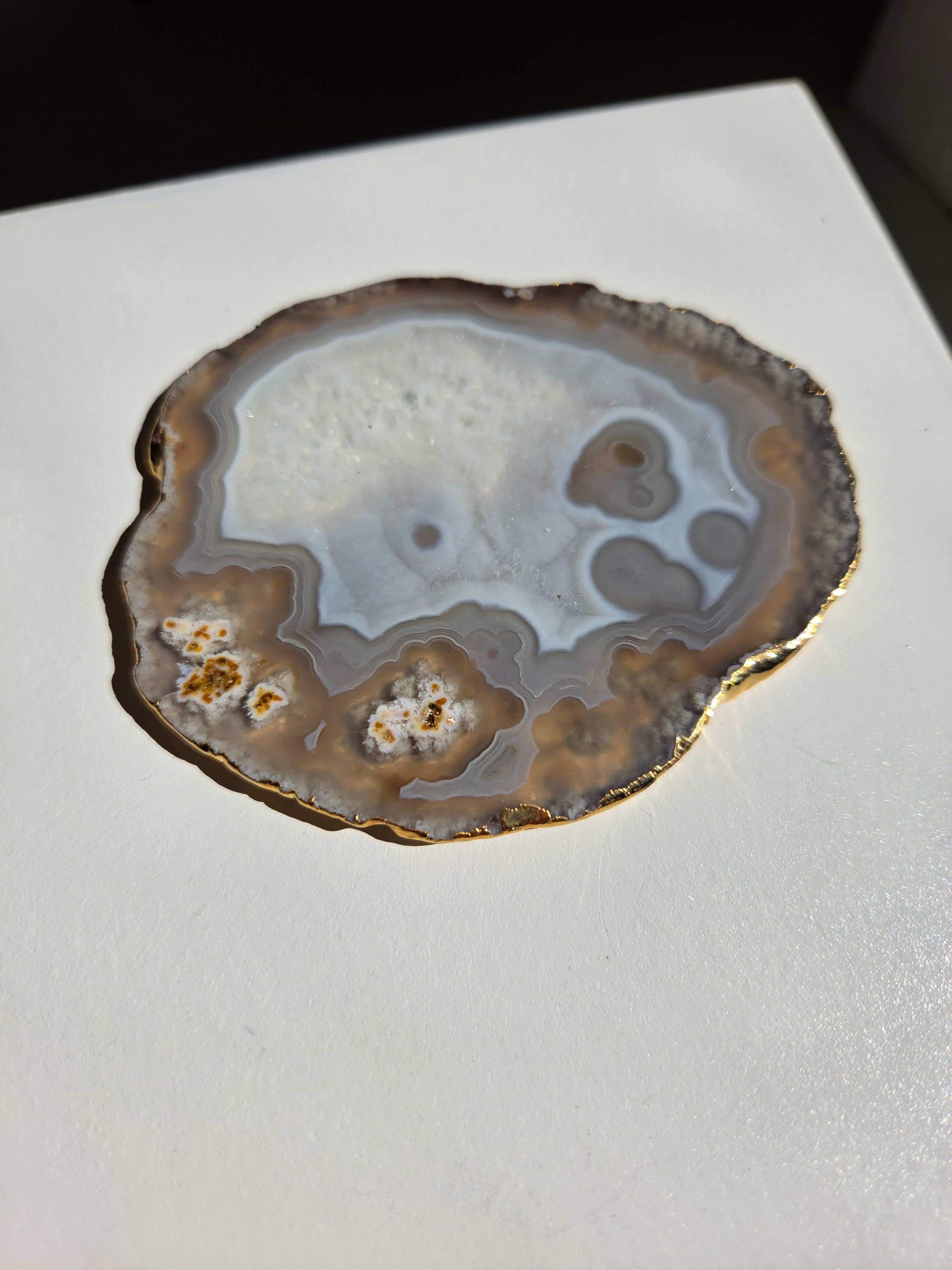 Agate Slab | gold trim 008