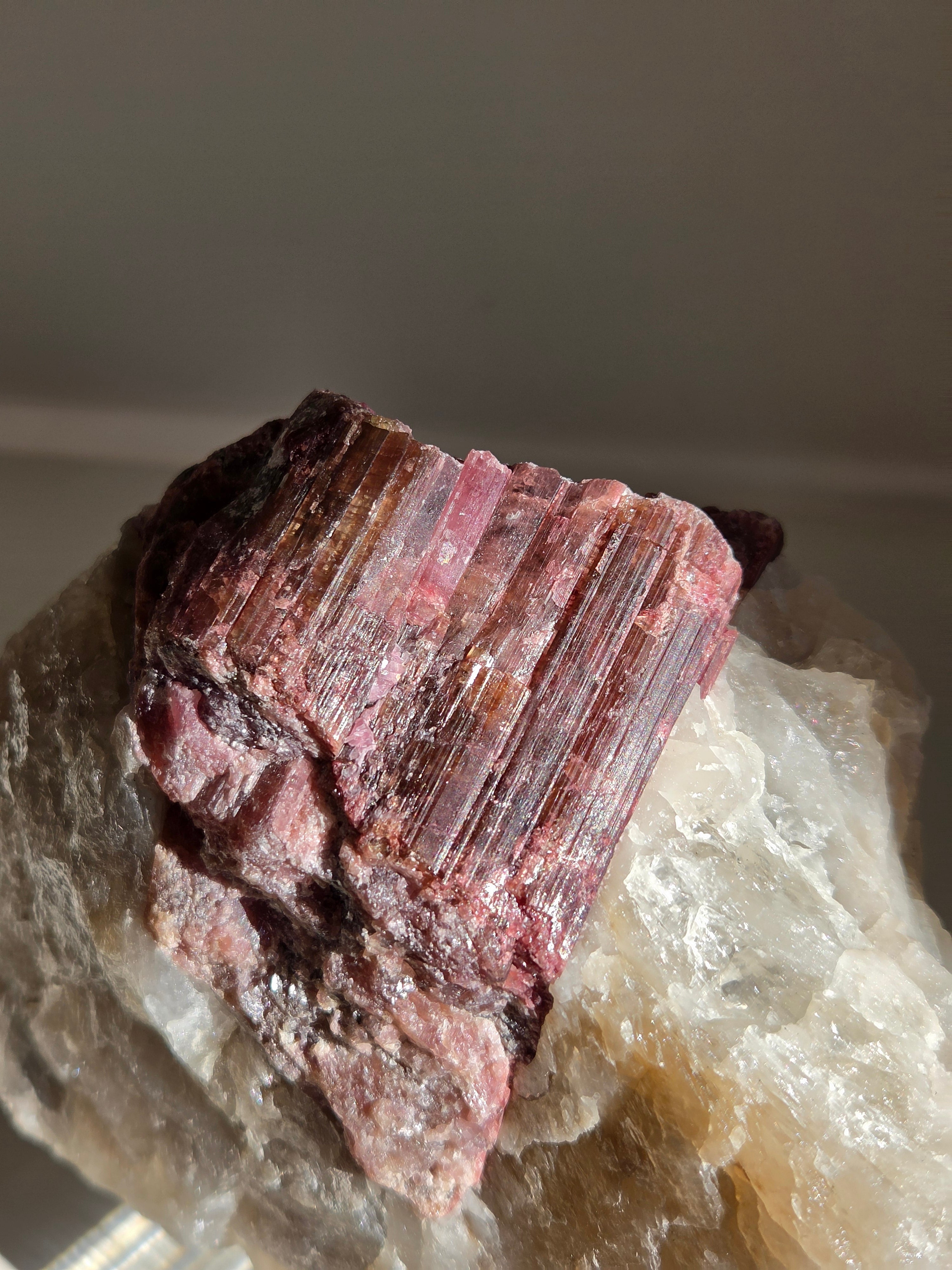 Rubellite Tourmaline in Quartz