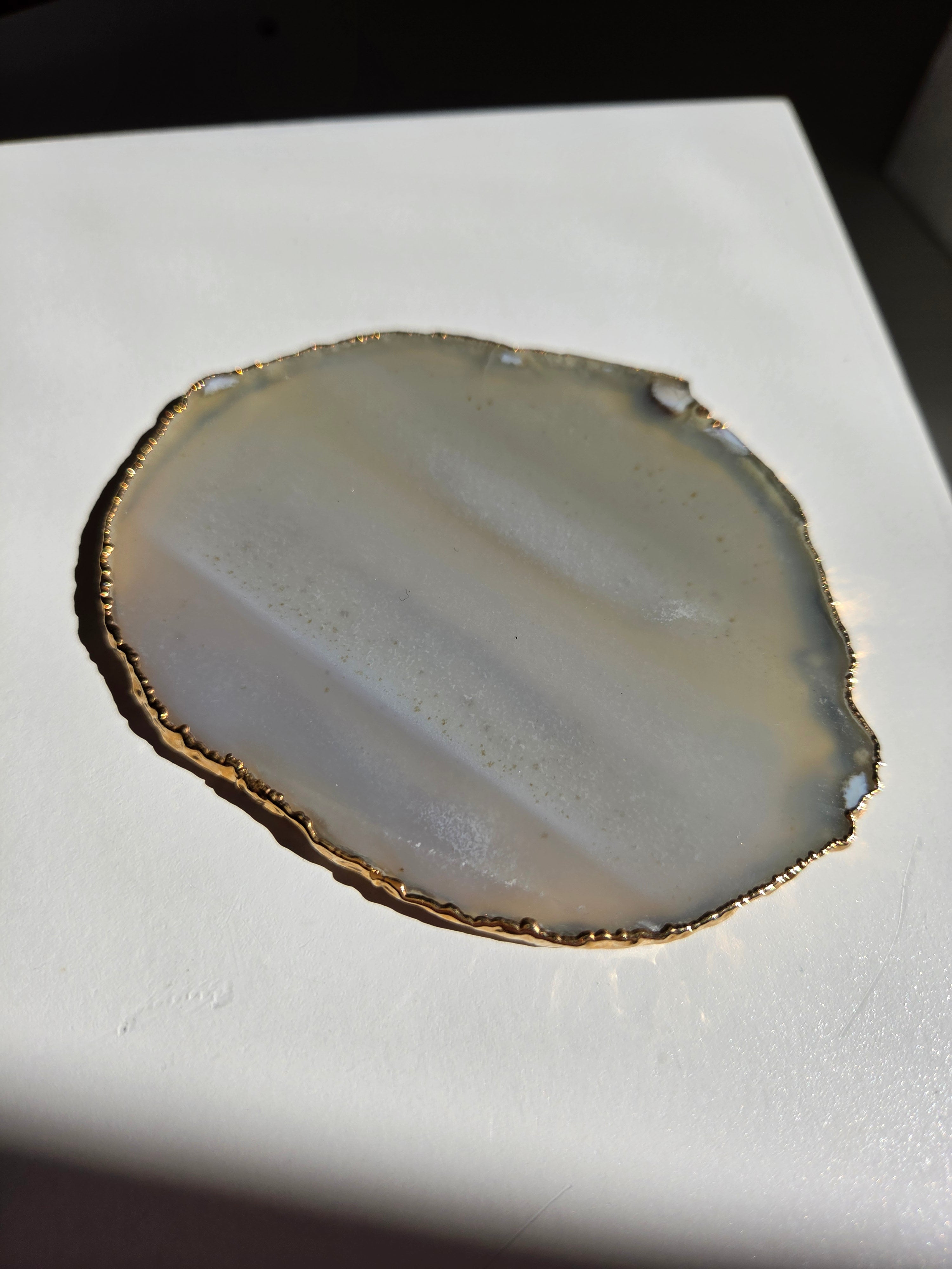 Agate Slab | gold trim 005