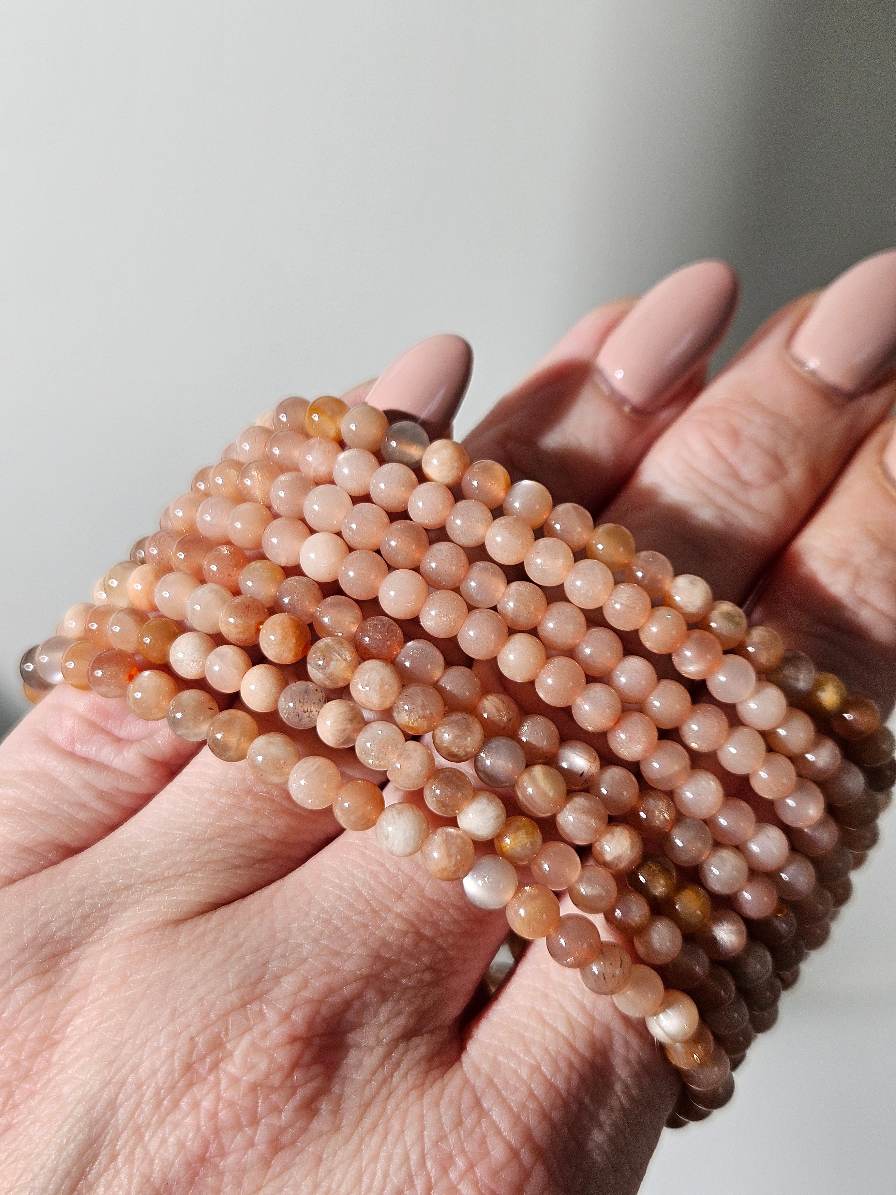 Peach Moonstone Bracelet | 4mm