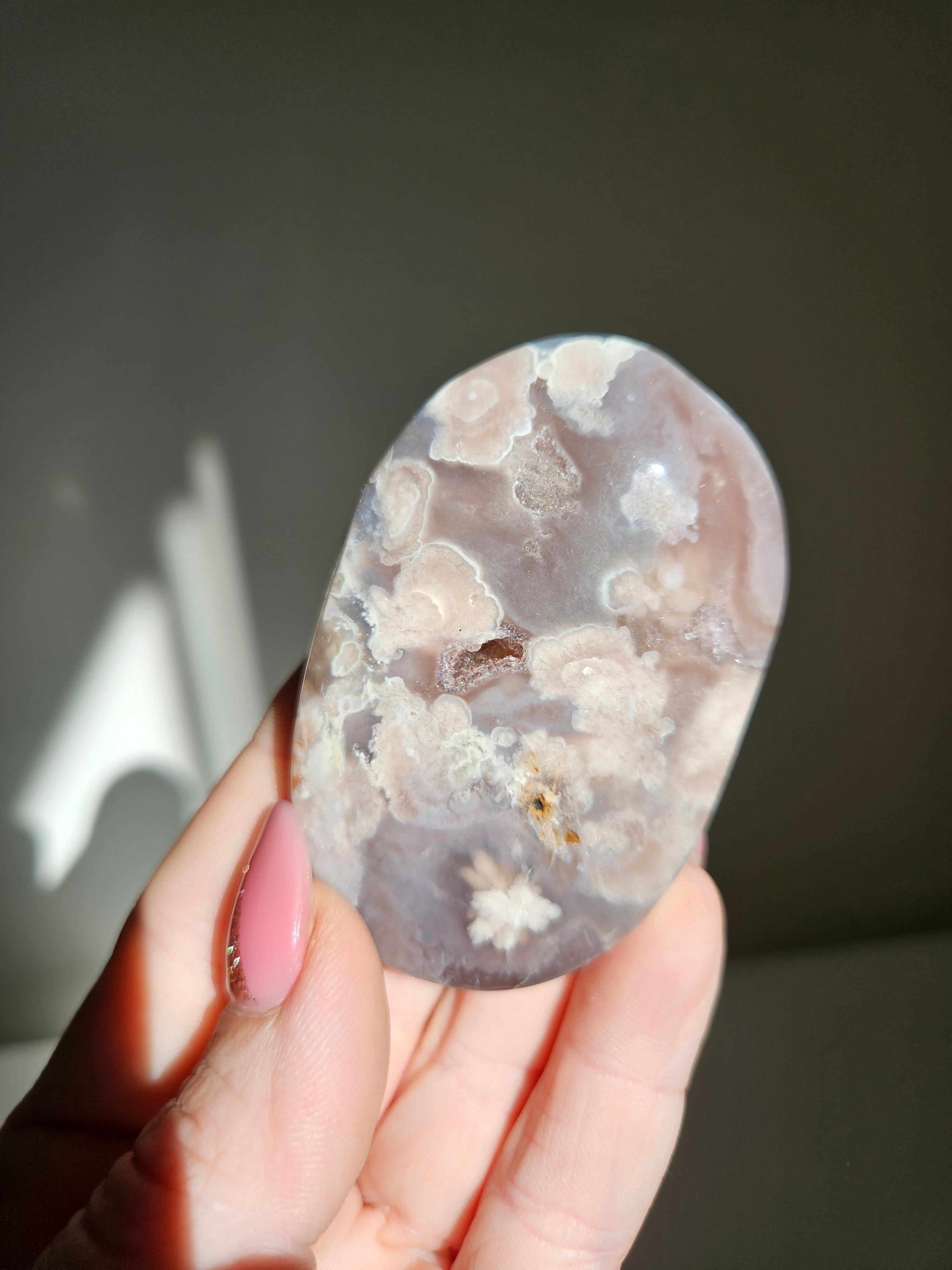 Flower Agate Palmstone 020