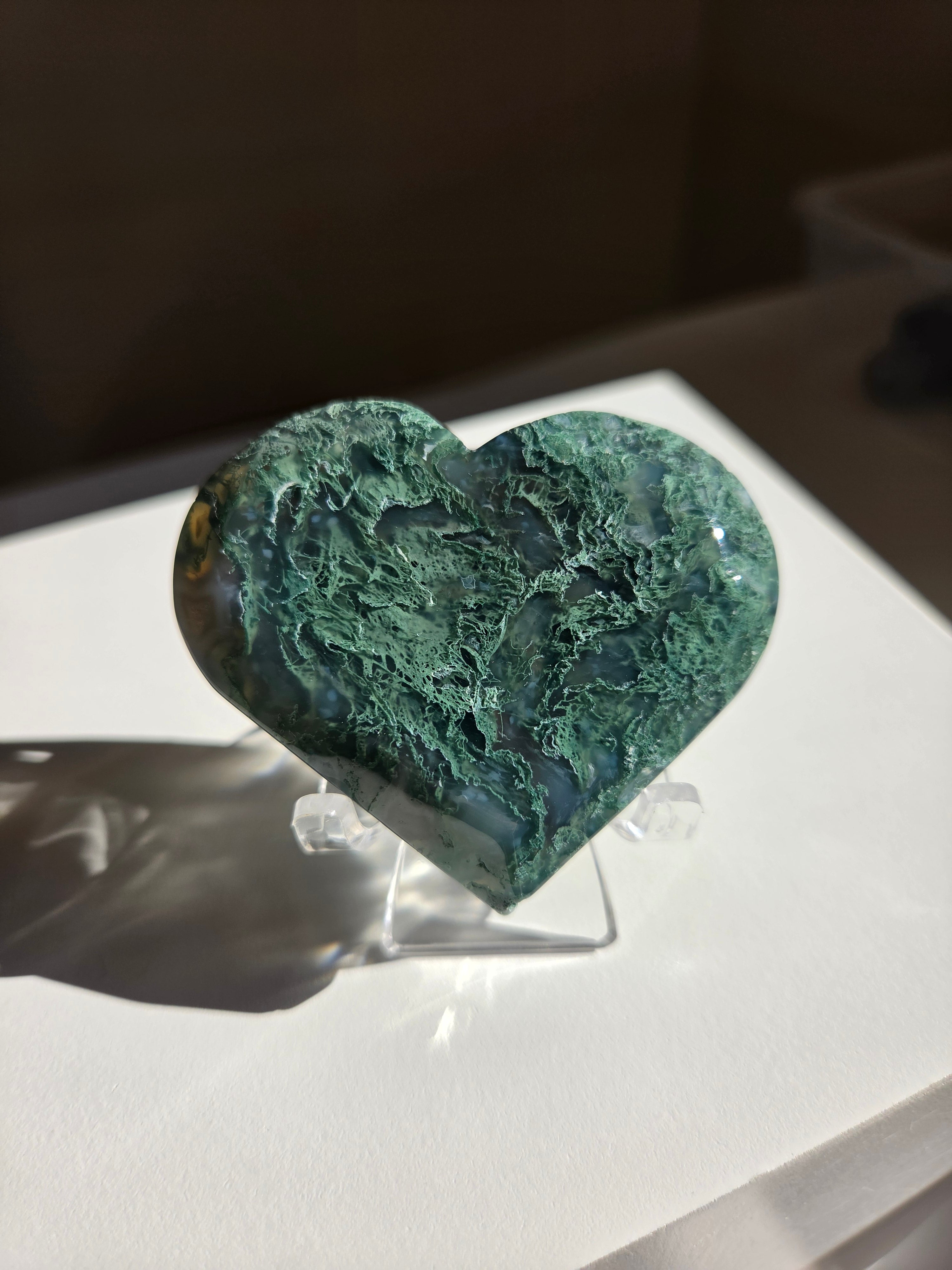Moss Agate Heart 003