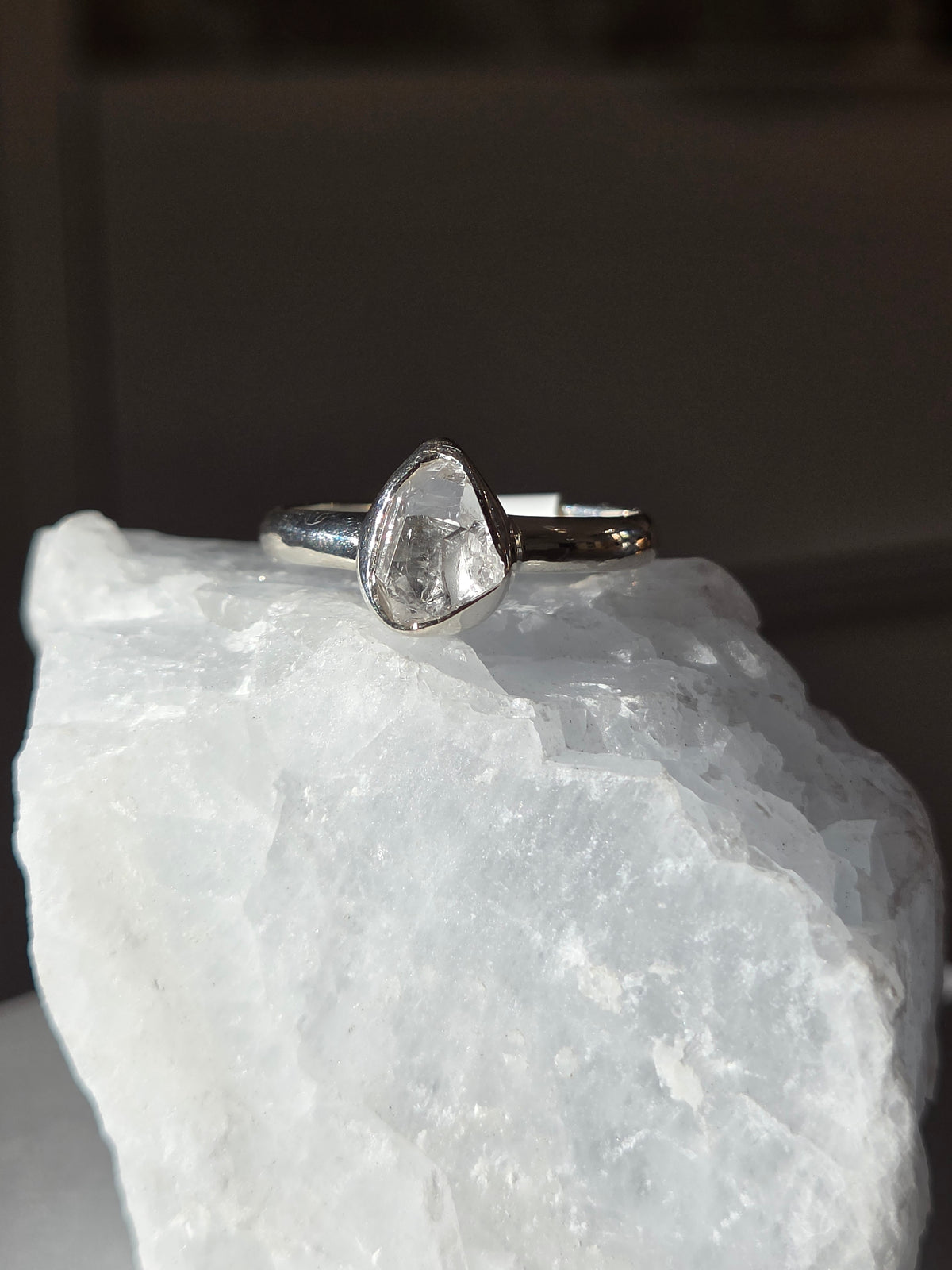 Size Ten | herkimer diamond Ring | silver 044