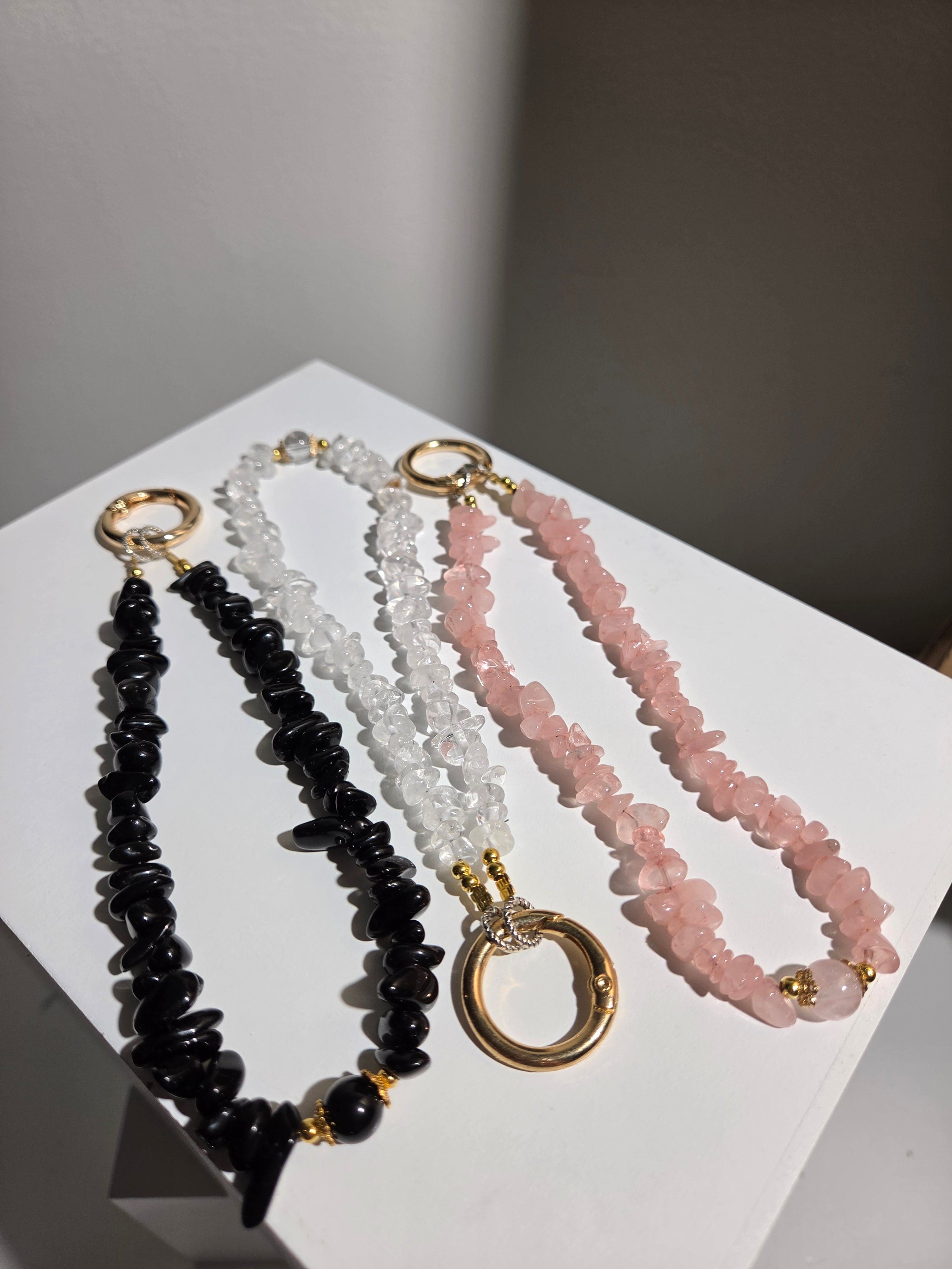 Phone strap loops | choose your crystal