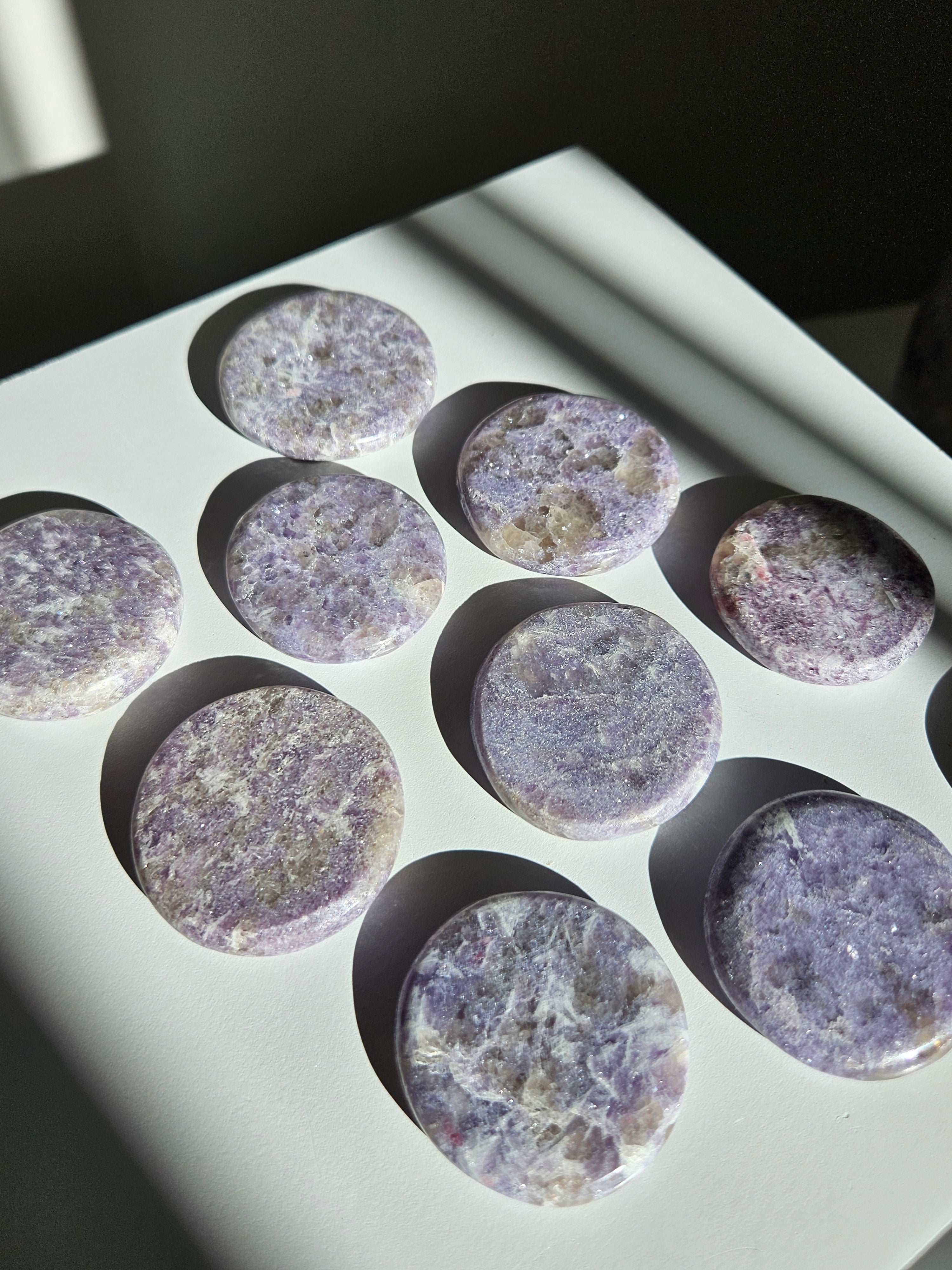 Lepidolite x Smoky Quartz Flat