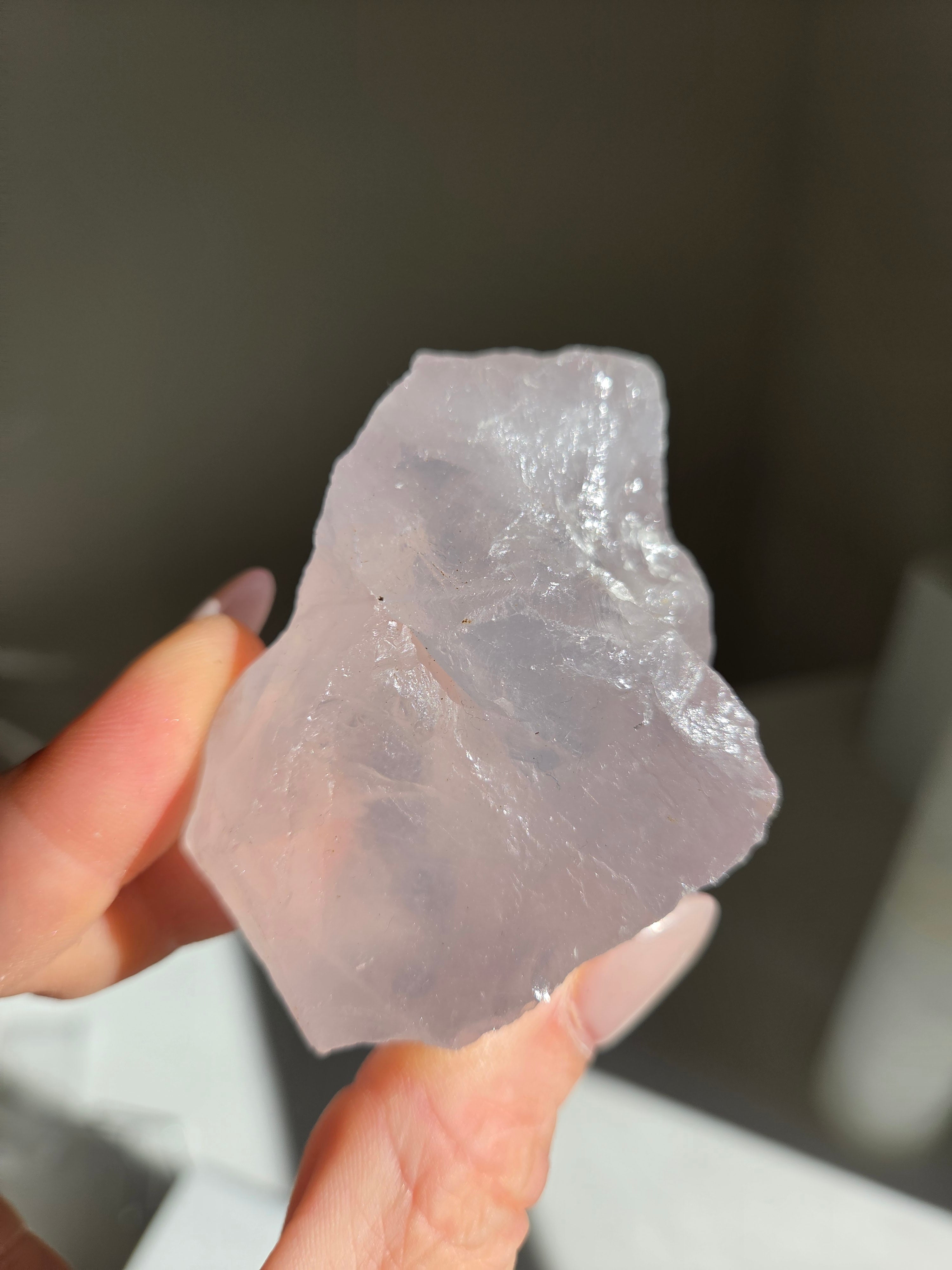 Lavender Raw Rose Quartz 026