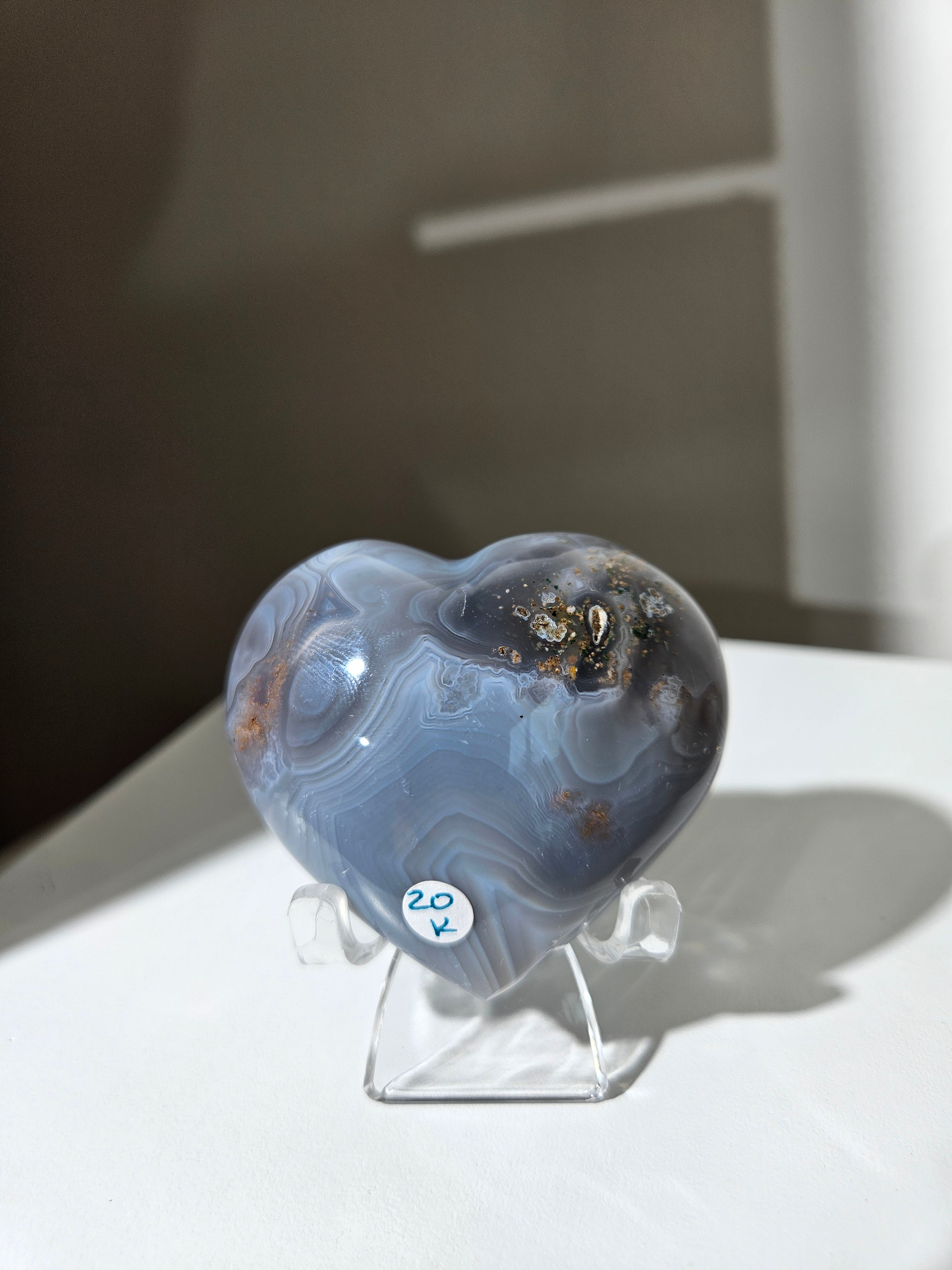 Banded Agate Heart 002