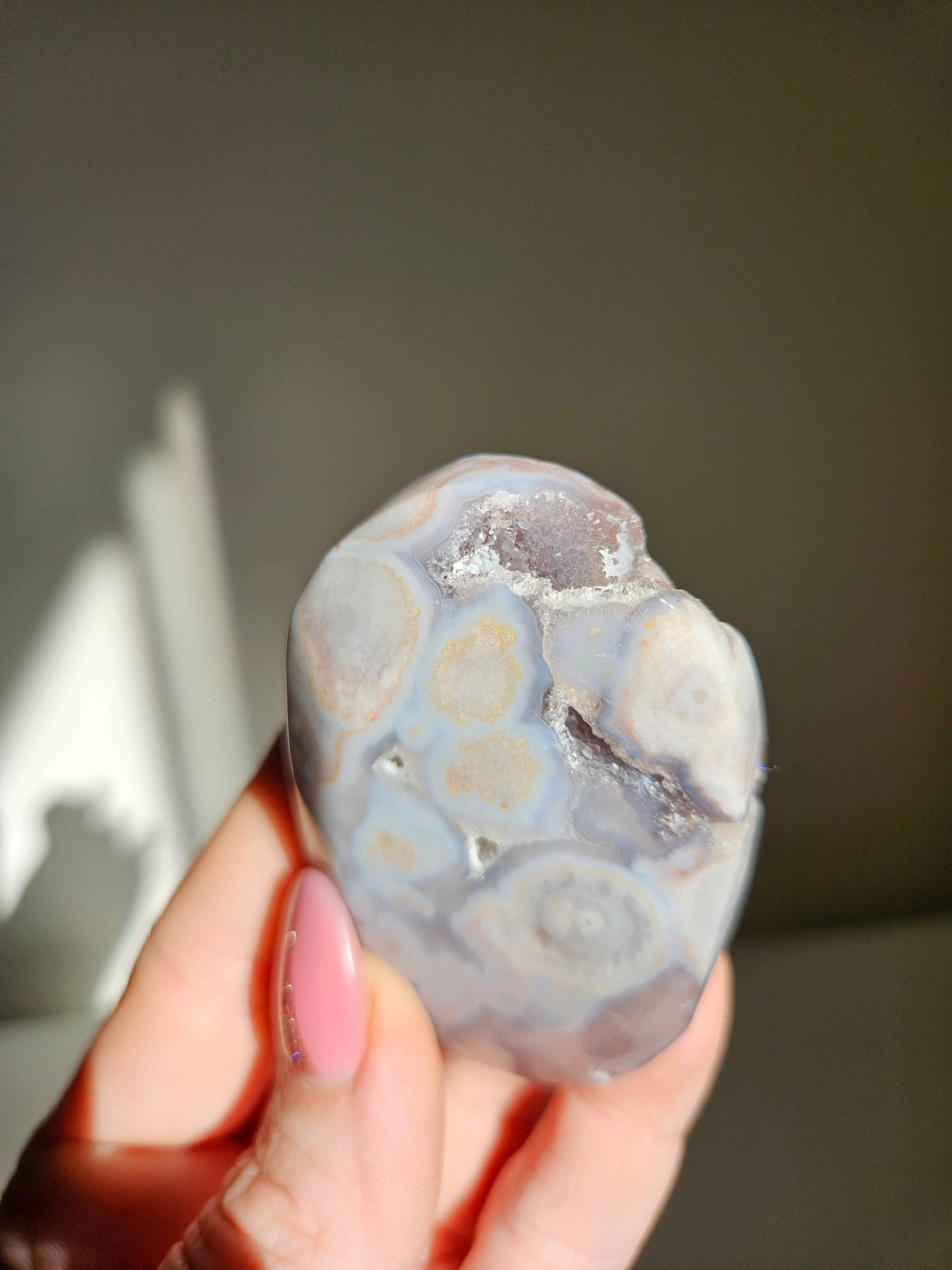Flower Agate Palmstone 019