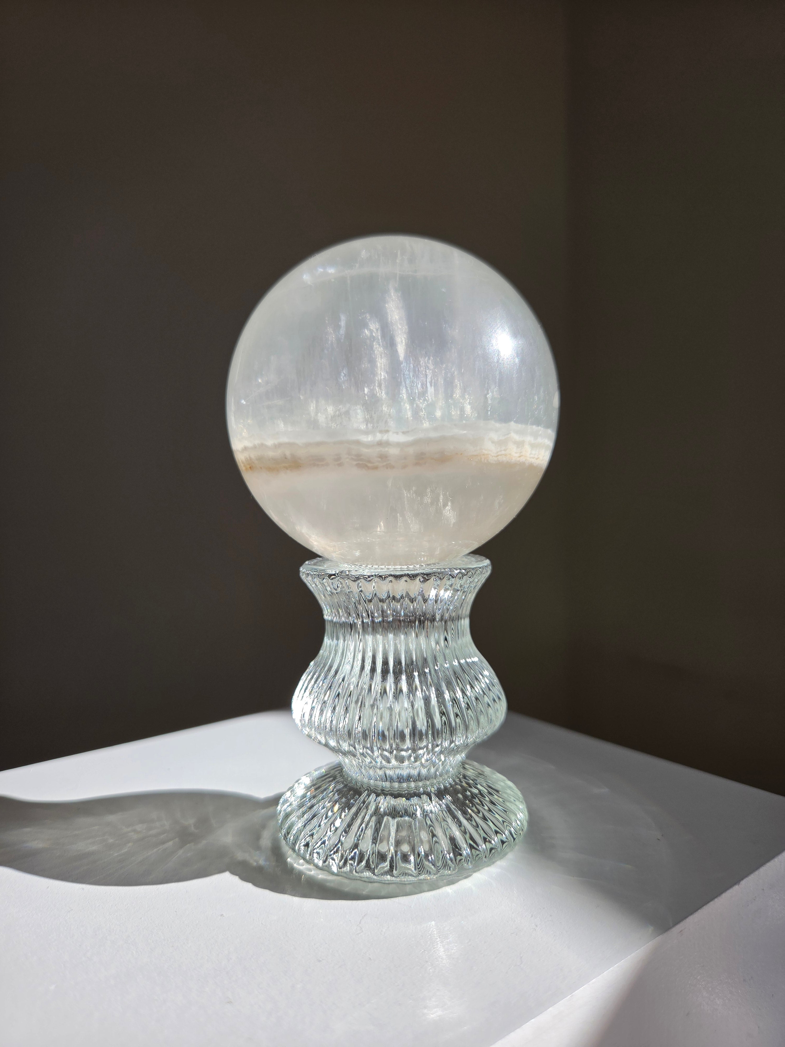 White Fluorite Sphere 004