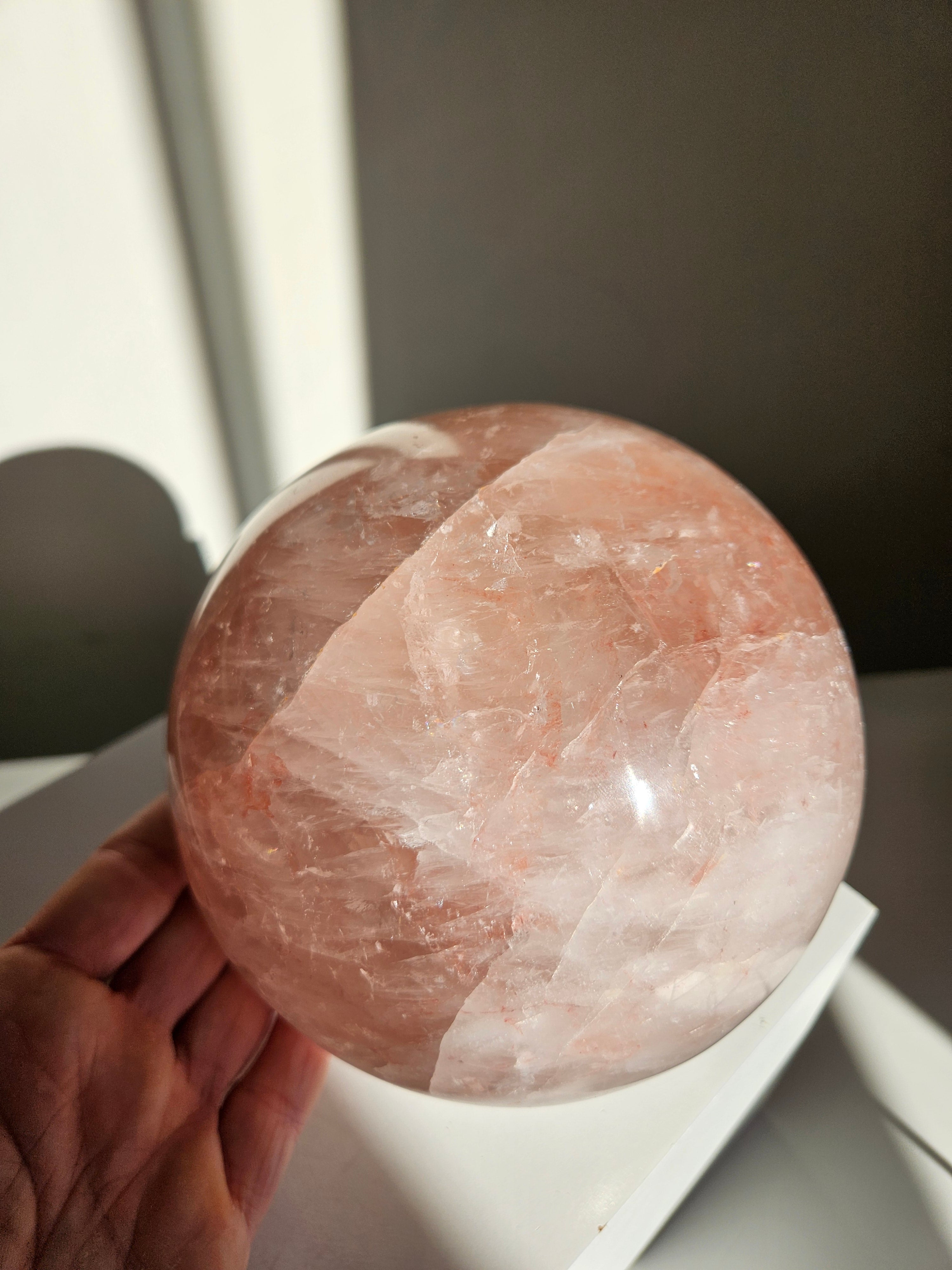 Rose Quartz x Hematite Statement Sphere