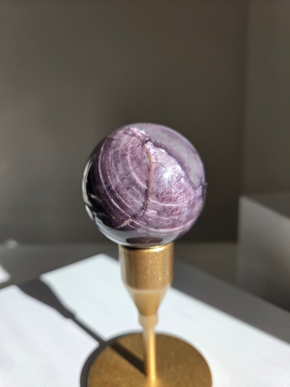 Gem Lepidolite Sphere 001