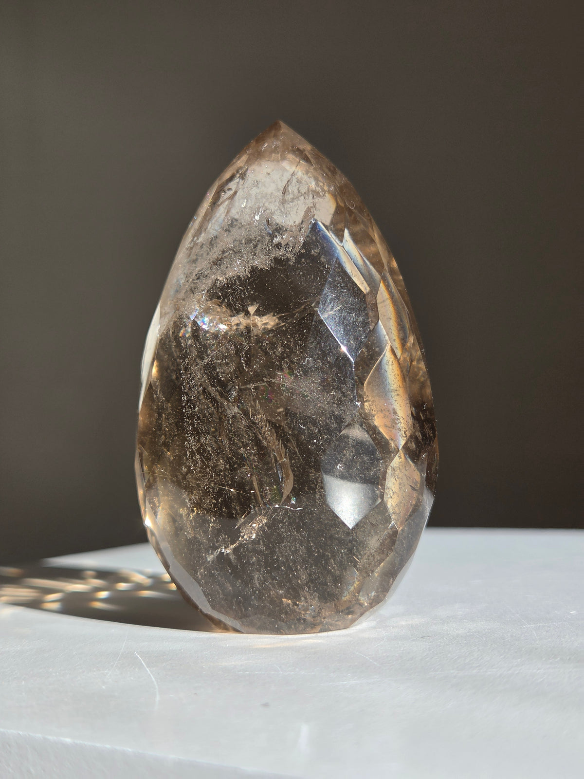 Faceted Smoky Quartz Freeform 007