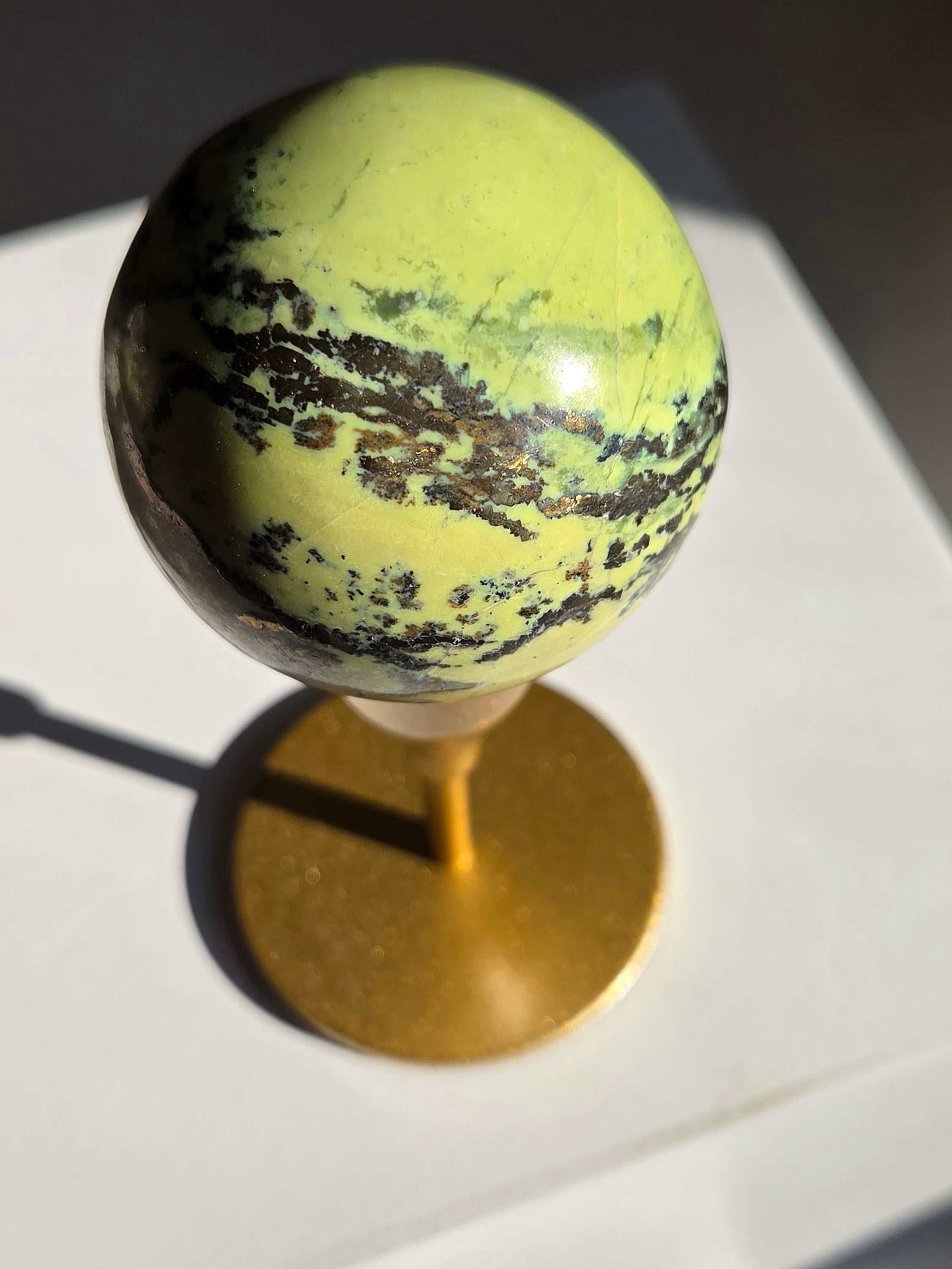 Serpentine x Pyrite Sphere 006