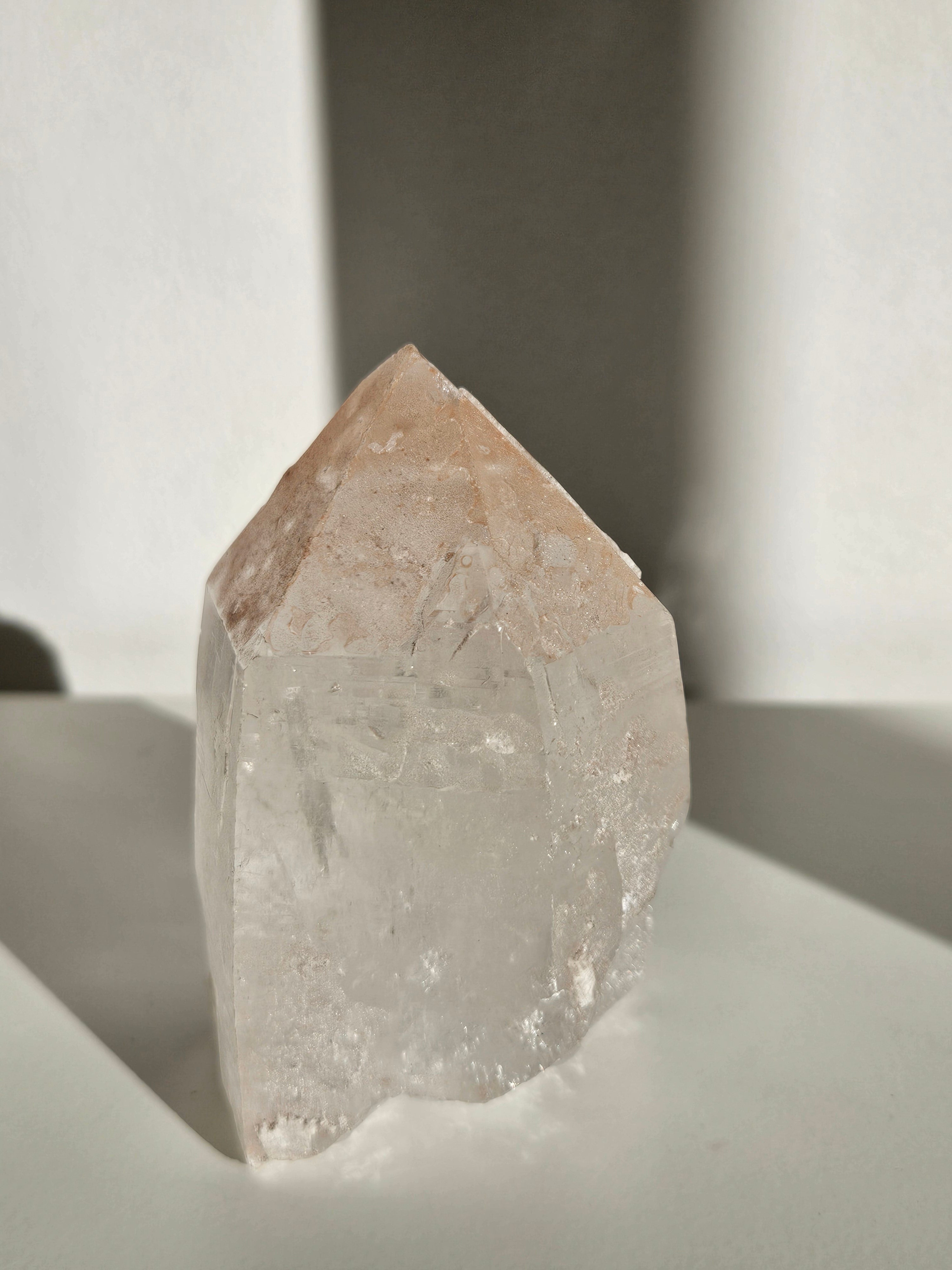 Hematite Crusted Semipolished Quartz Tower 003