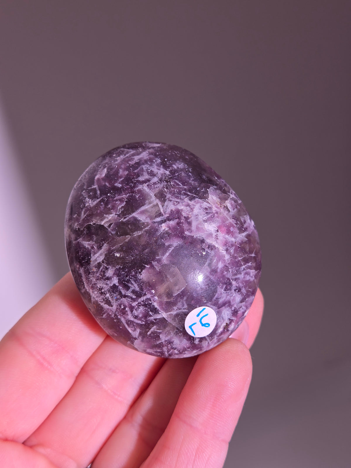 Pink Tourmaline x Lepidolite Palmstone 006