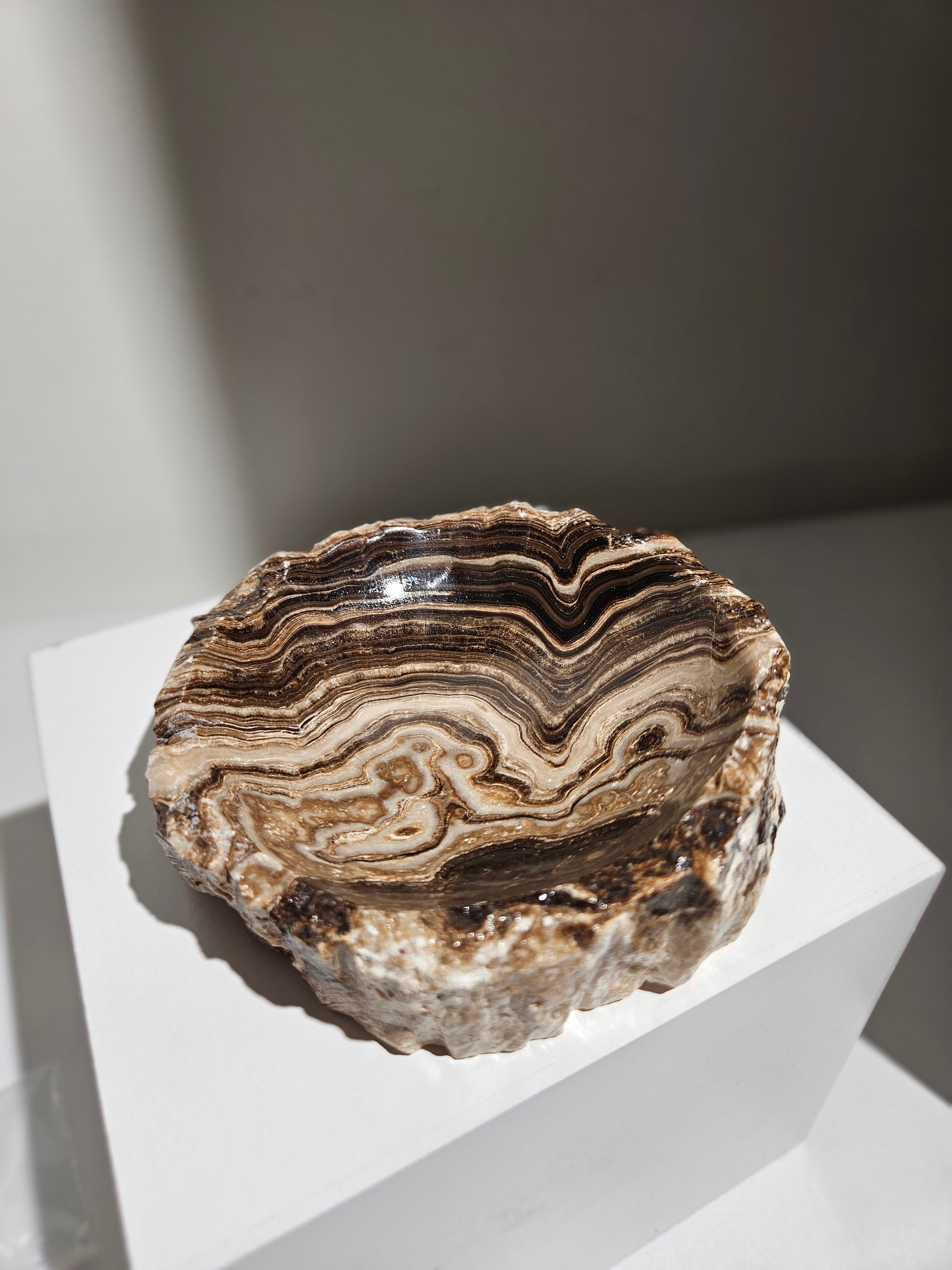 Raw Chocolate Calcite Bowl 004