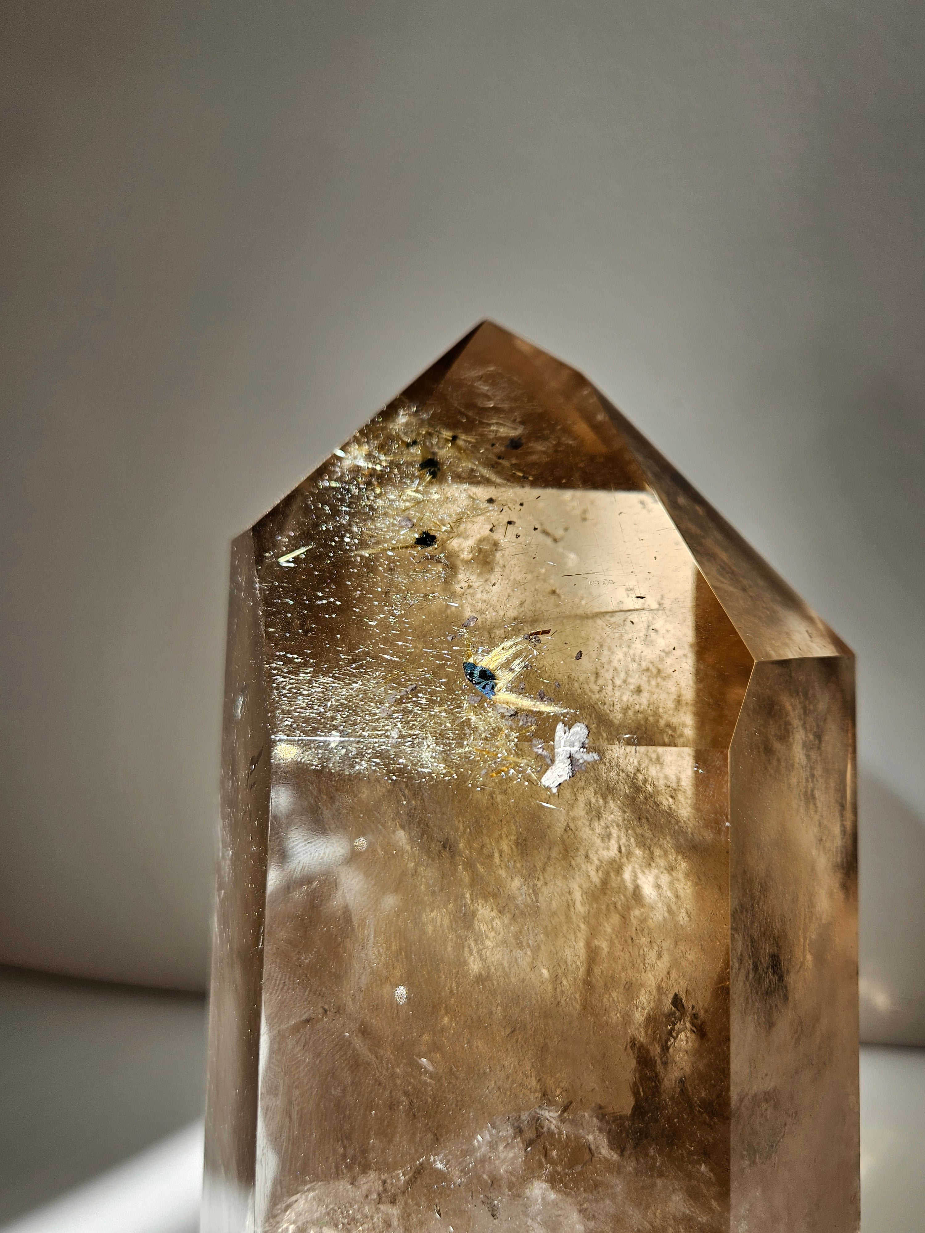Phantom Smoky Quartz Tower with Rutile