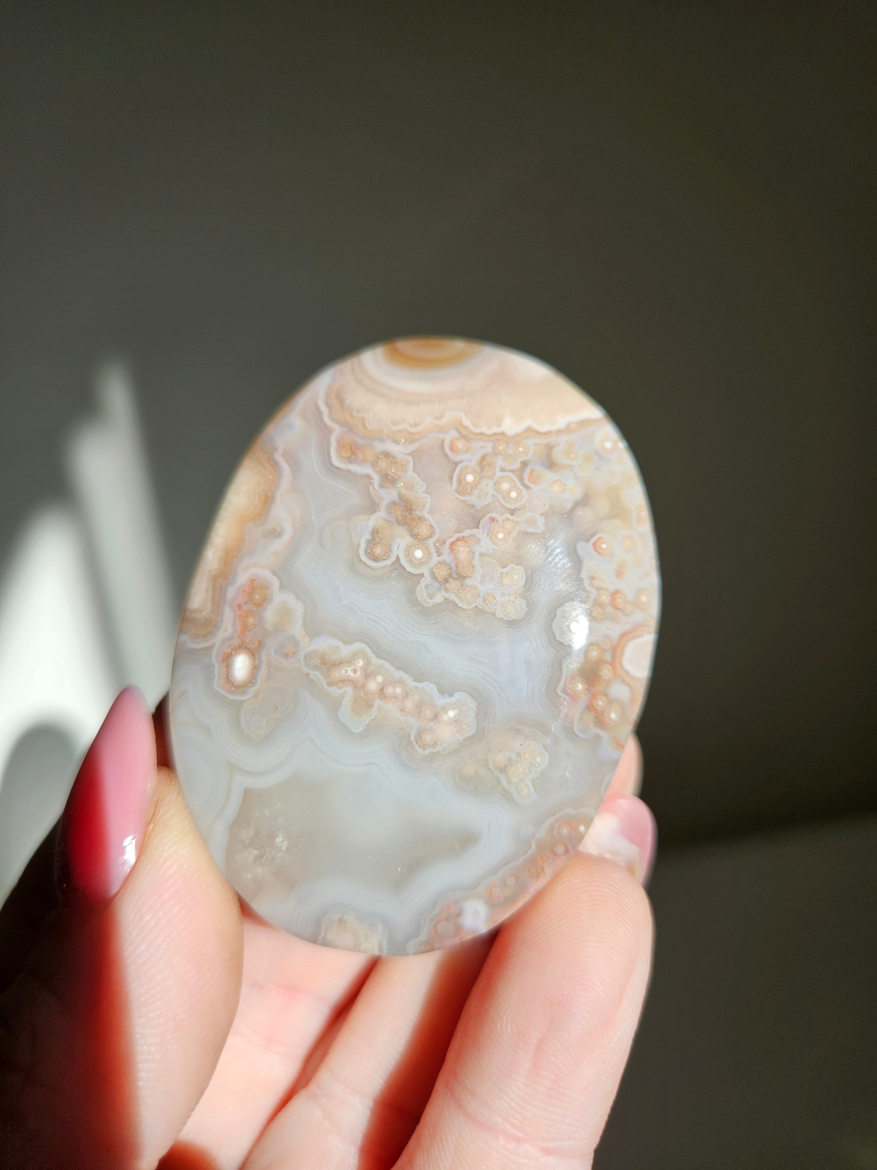 Flower Agate Palmstone 022