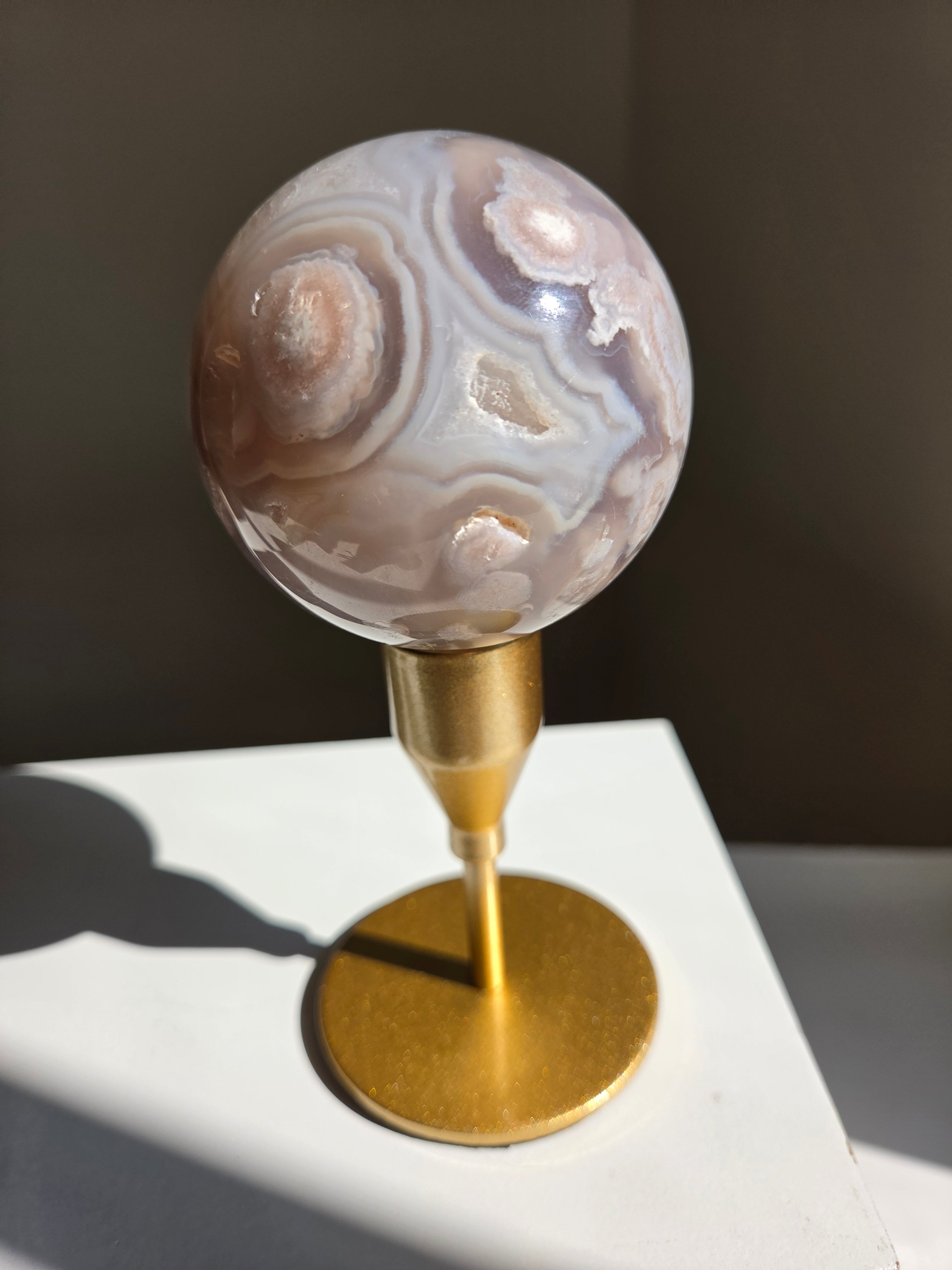 Flower Agate Sphere 002