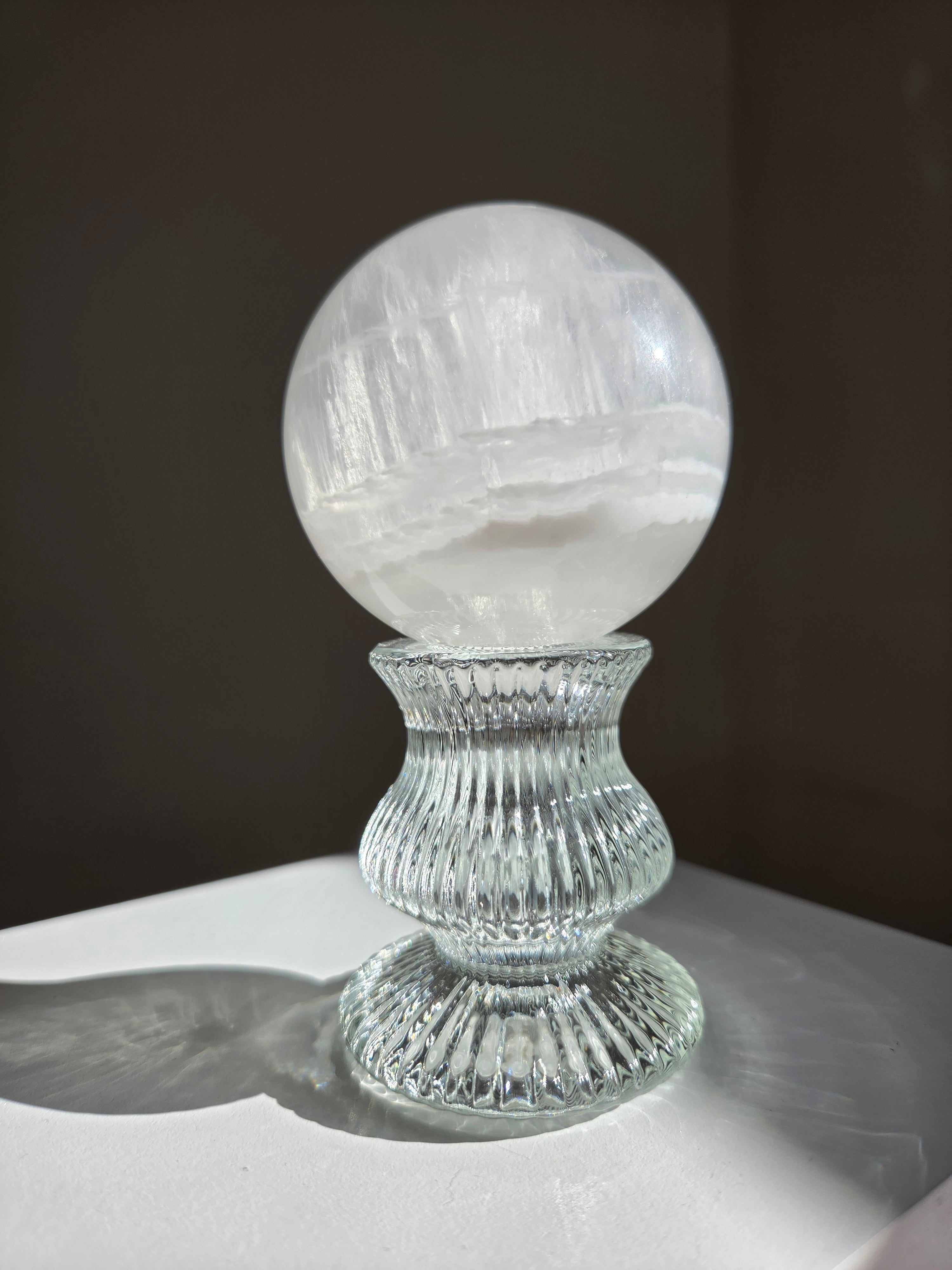 White Fluorite Sphere 003