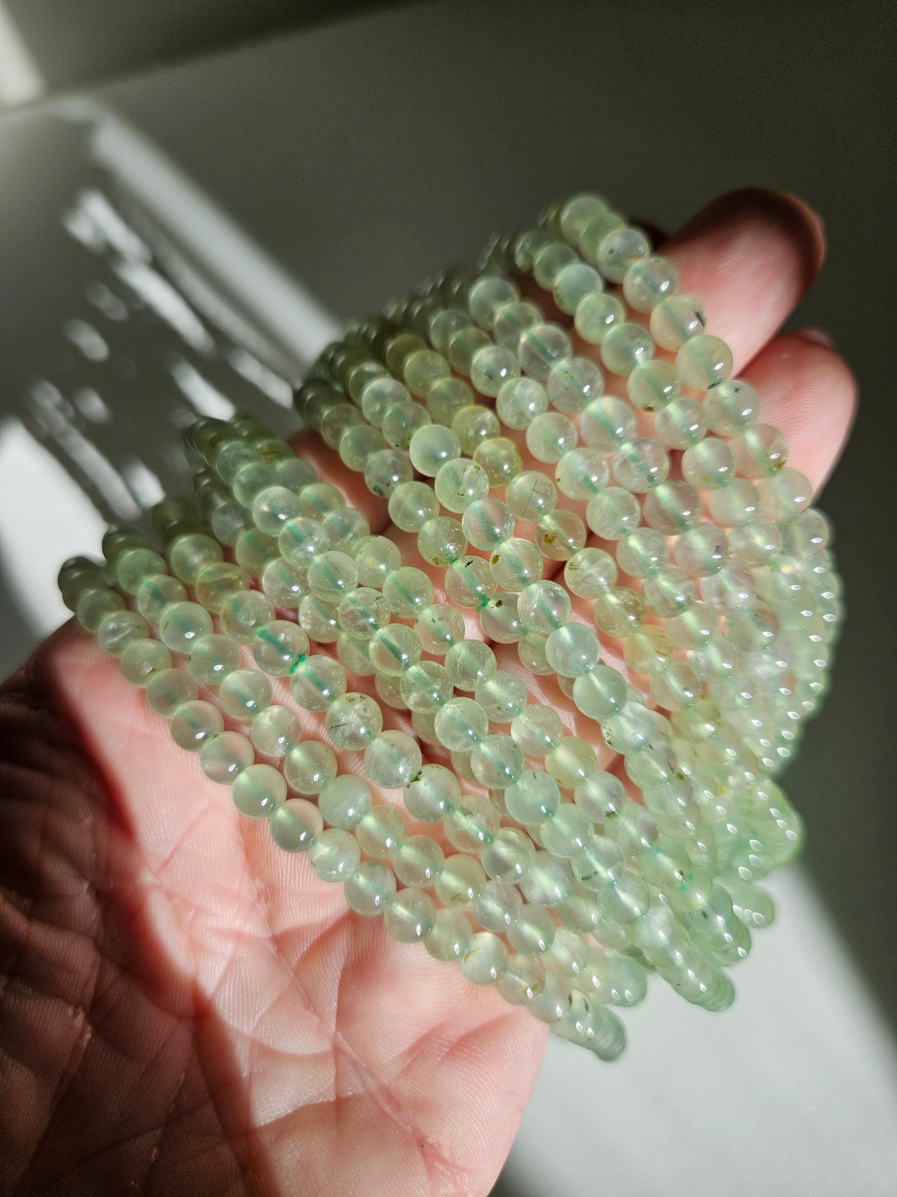 Prehnite 3 wrap bracelet | 6mm