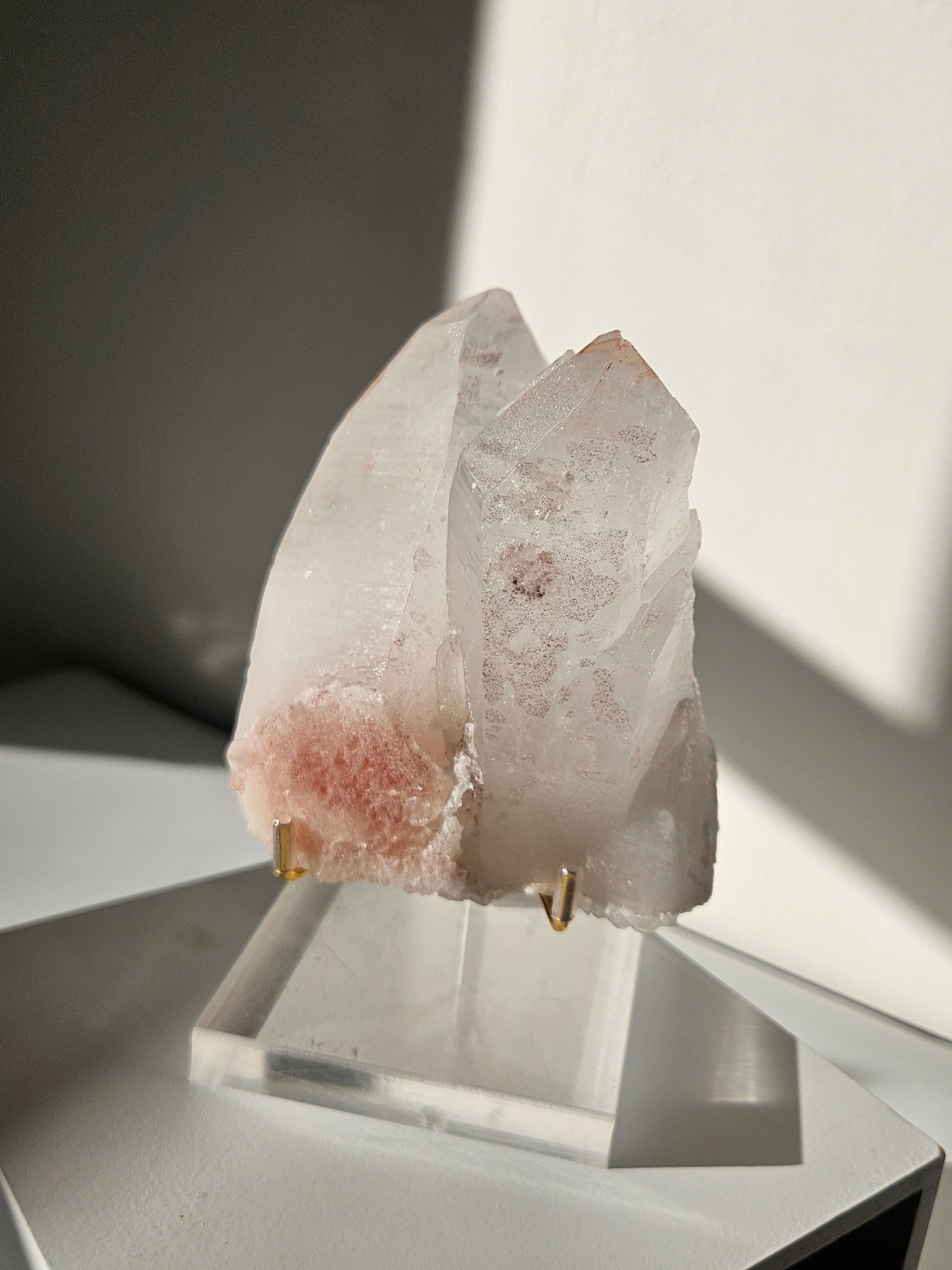 Pink Lemurian Quartz Cluster