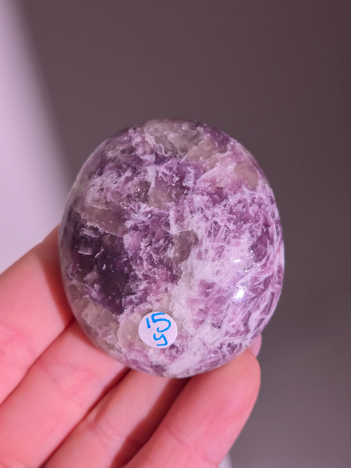 Pink Tourmaline x Lepidolite Palmstone 003