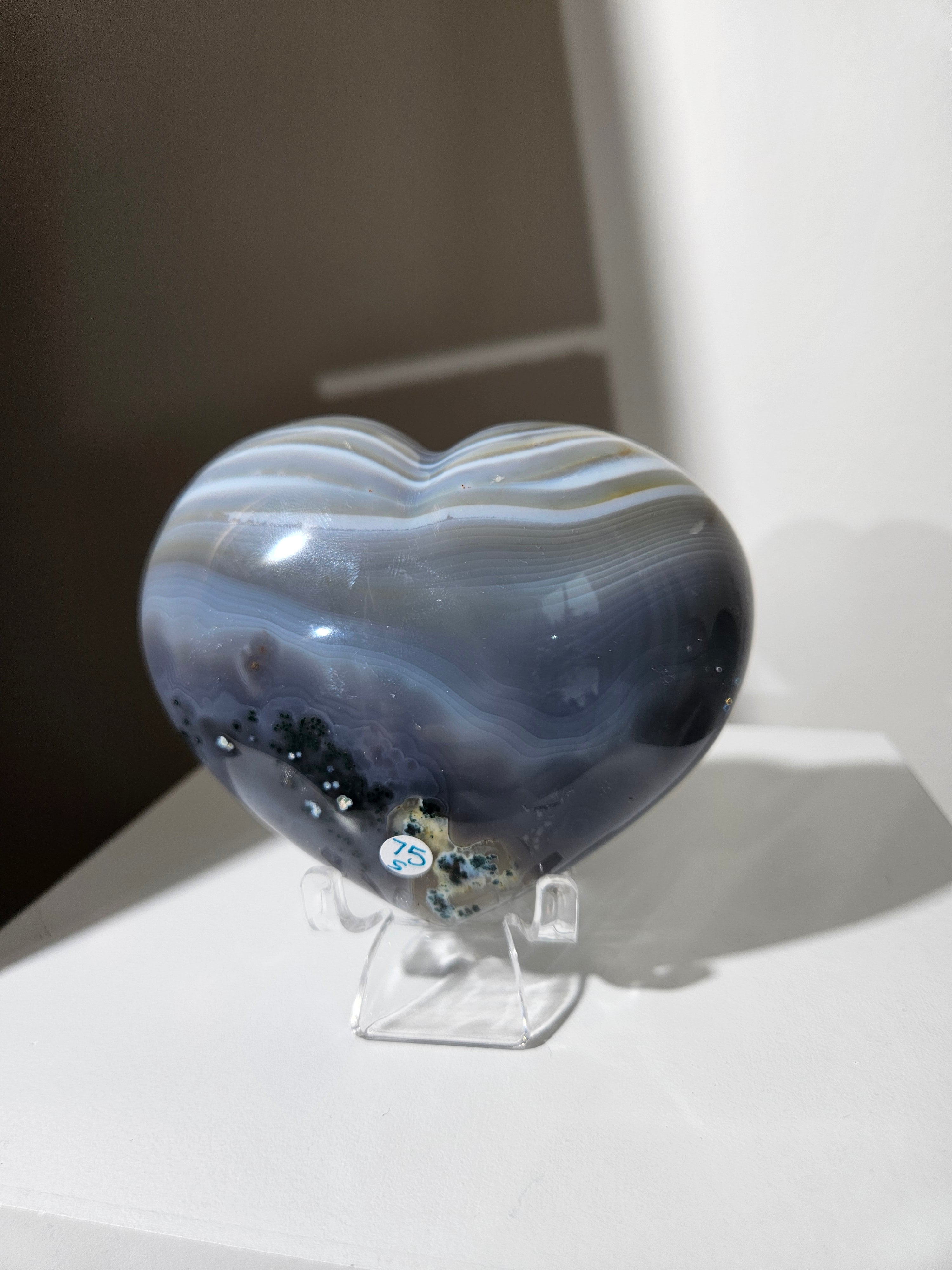 Banded Agate Heart 008