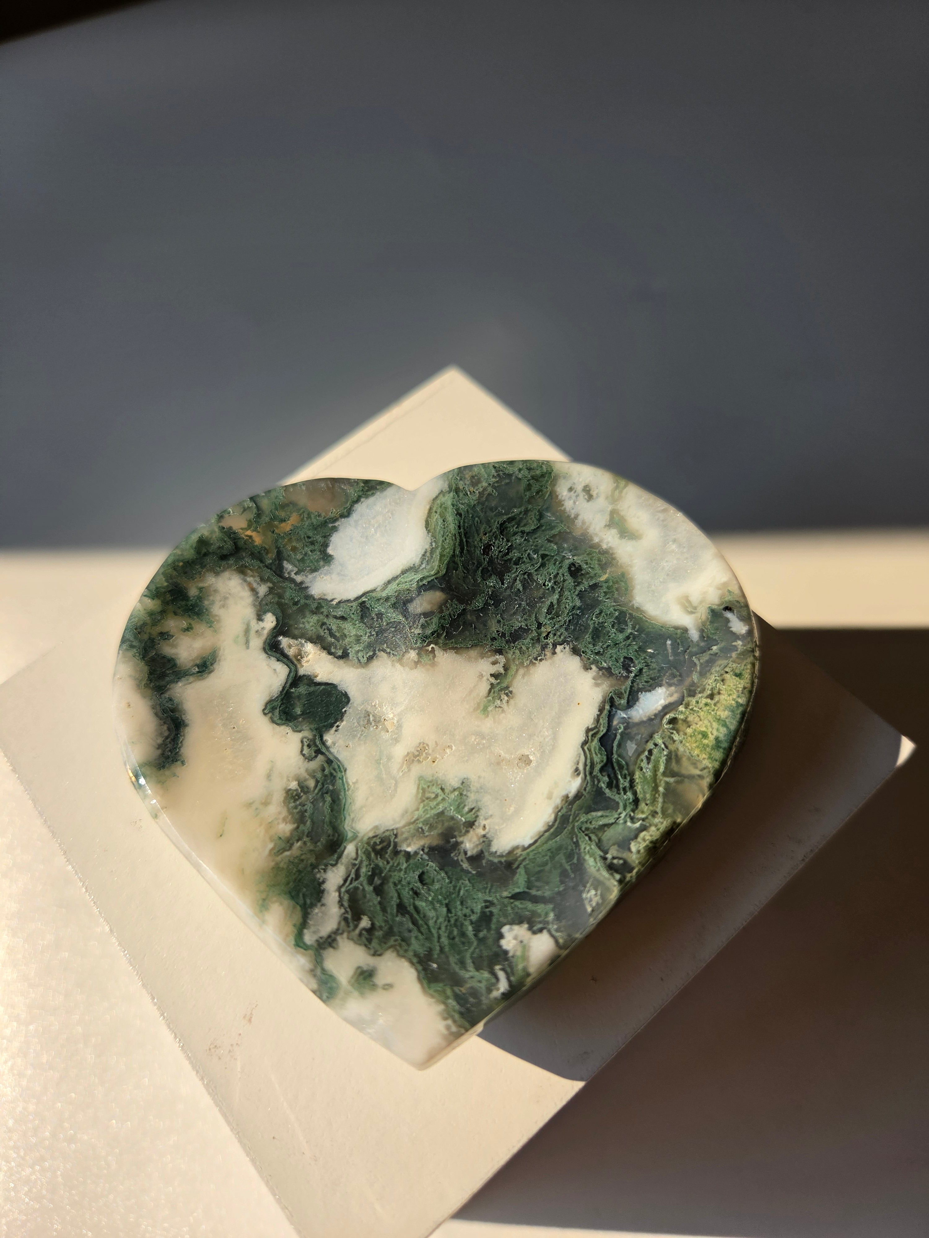 Moss Agate Heart Bowl 003