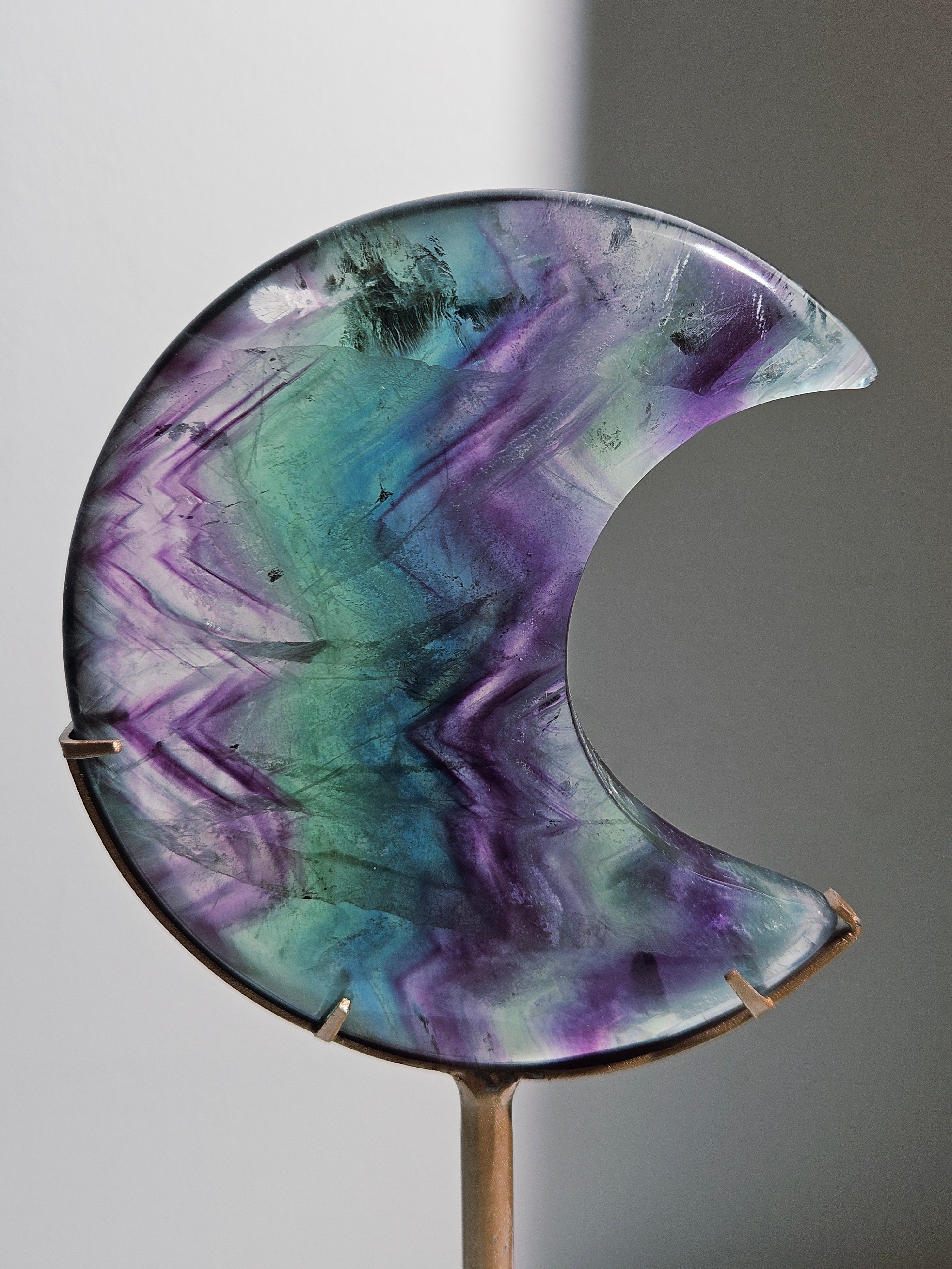 Rainbow Fluorite Moon 005