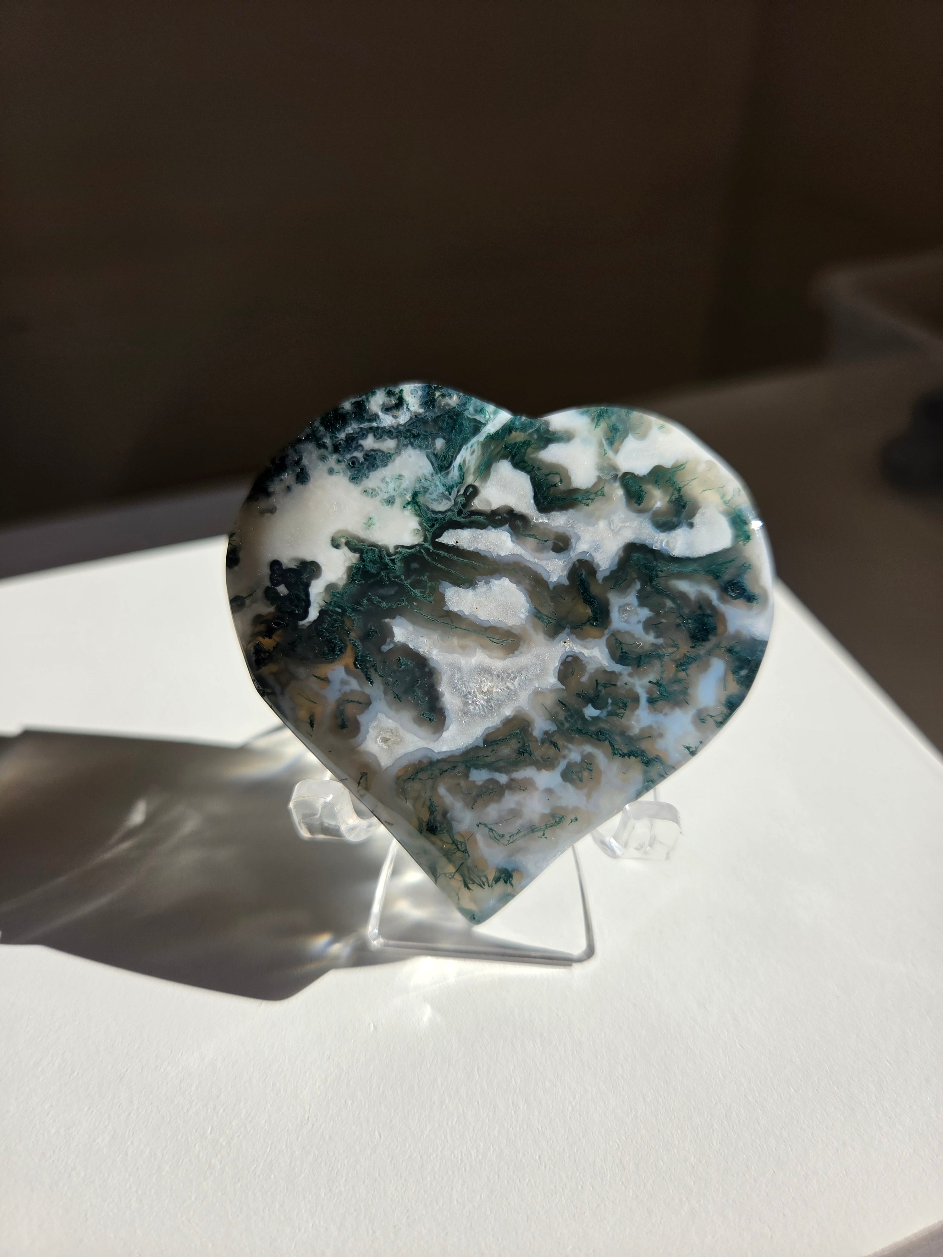 Moss Agate Heart 001
