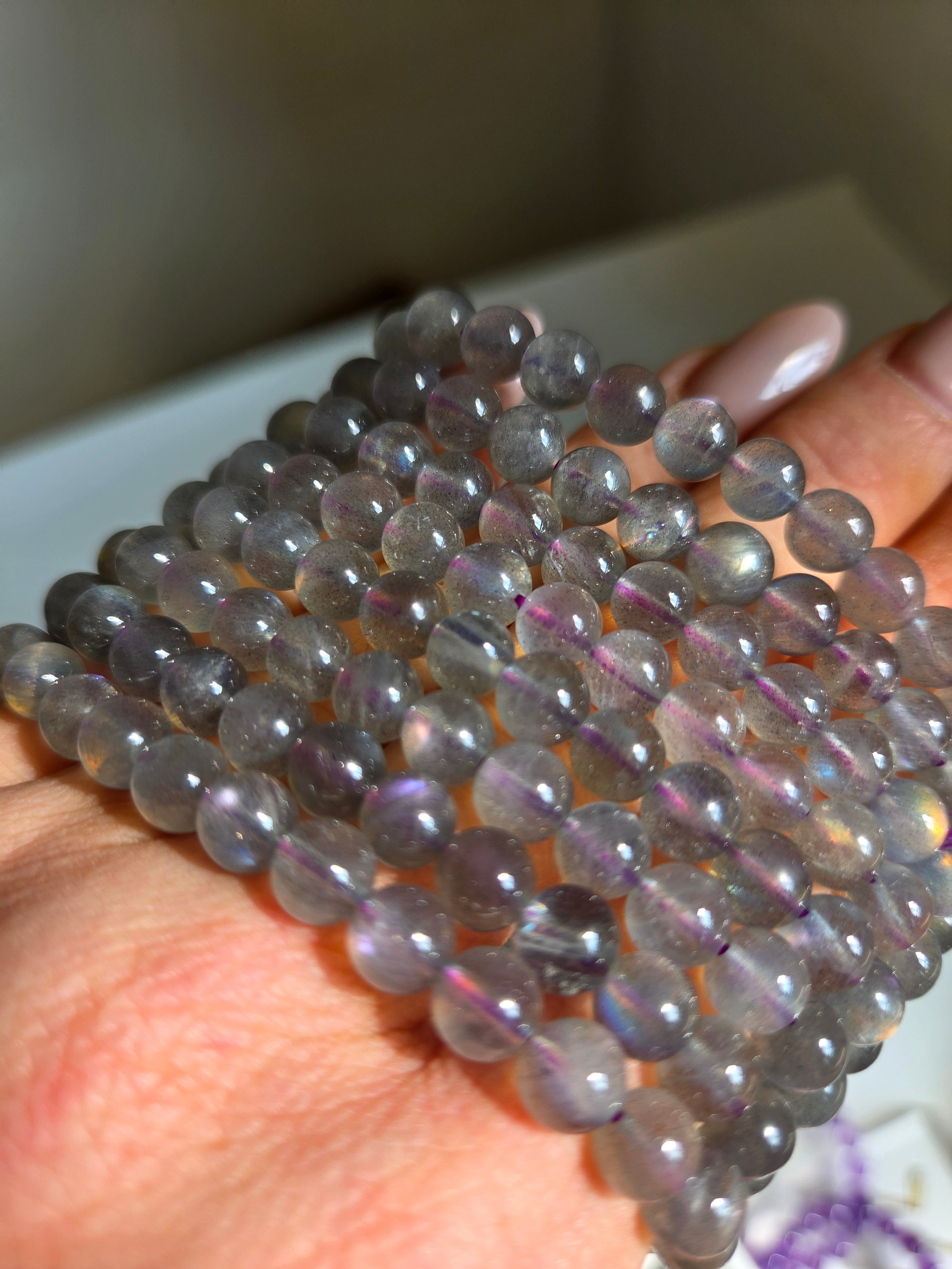 Purple Labradorite Bracelet | 7mm